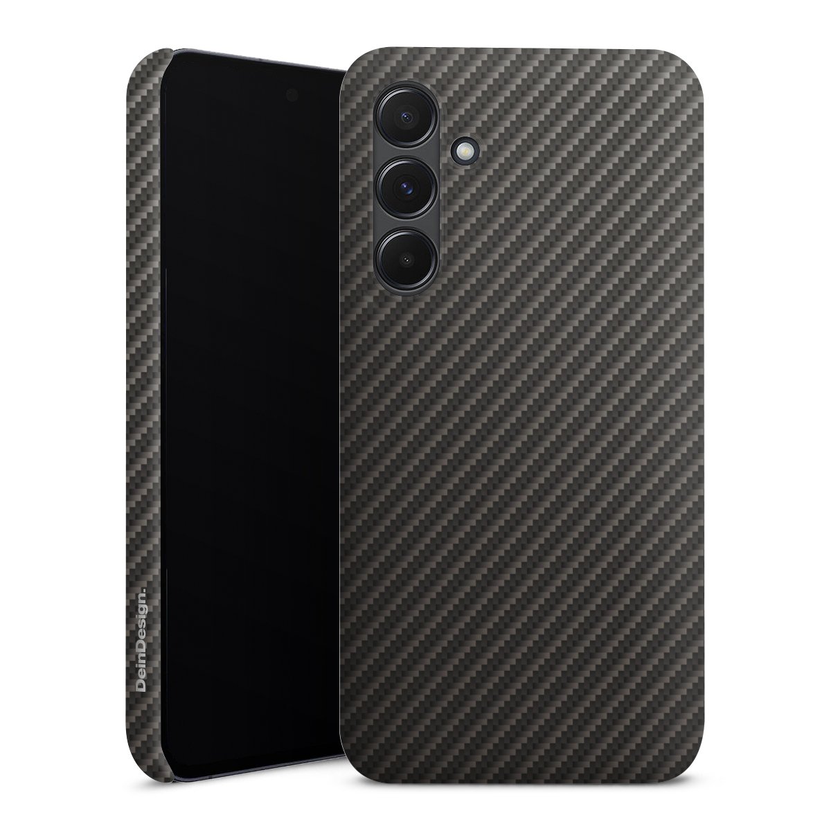 Galaxy A35 5G Handy Premium Case Smartphone Handyhülle Schutzhülle matt Metallic Look Carbon Muster Premium Case