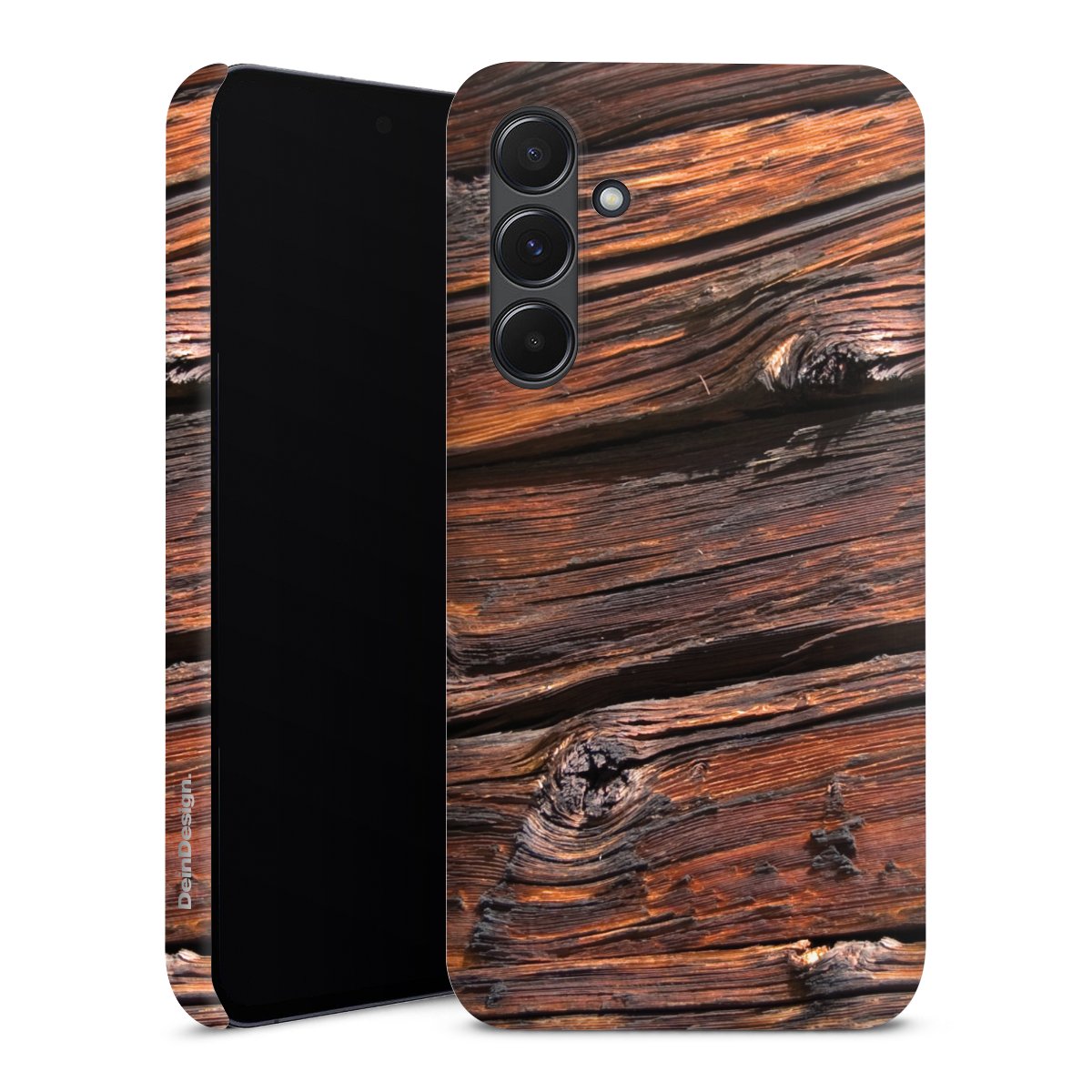 Galaxy A35 5G Handy Premium Case Smartphone Handyhülle Schutzhülle matt Beams Wooden Look Wood Premium Case