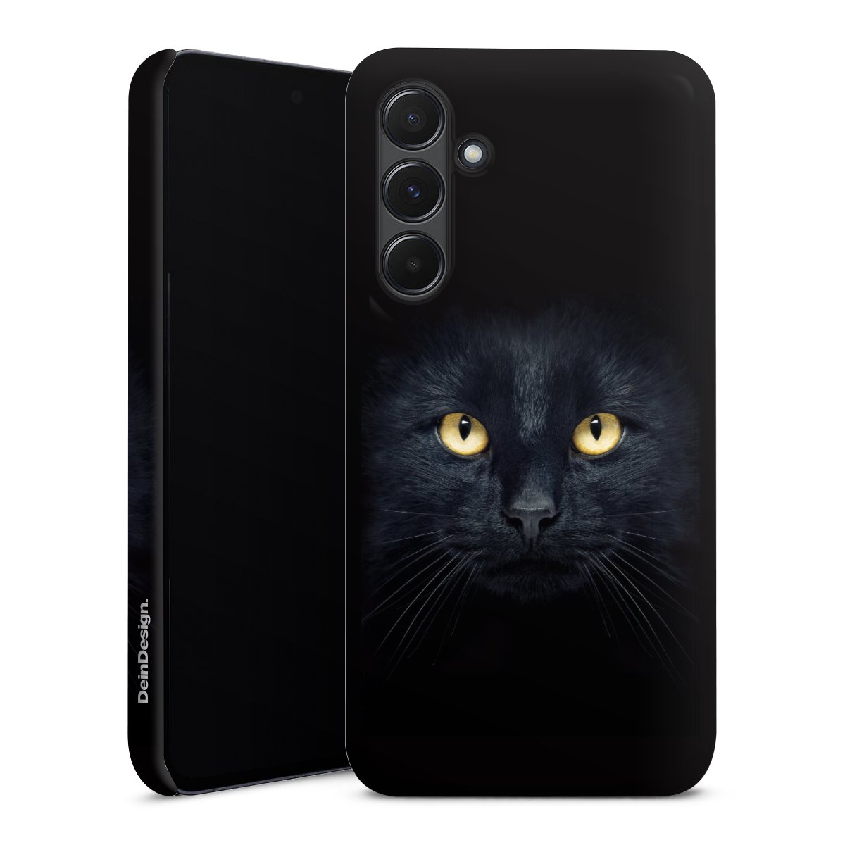 Galaxy A35 5G Handy Premium Case Smartphone Handyhülle Schutzhülle matt Eye Cat Black Premium Case