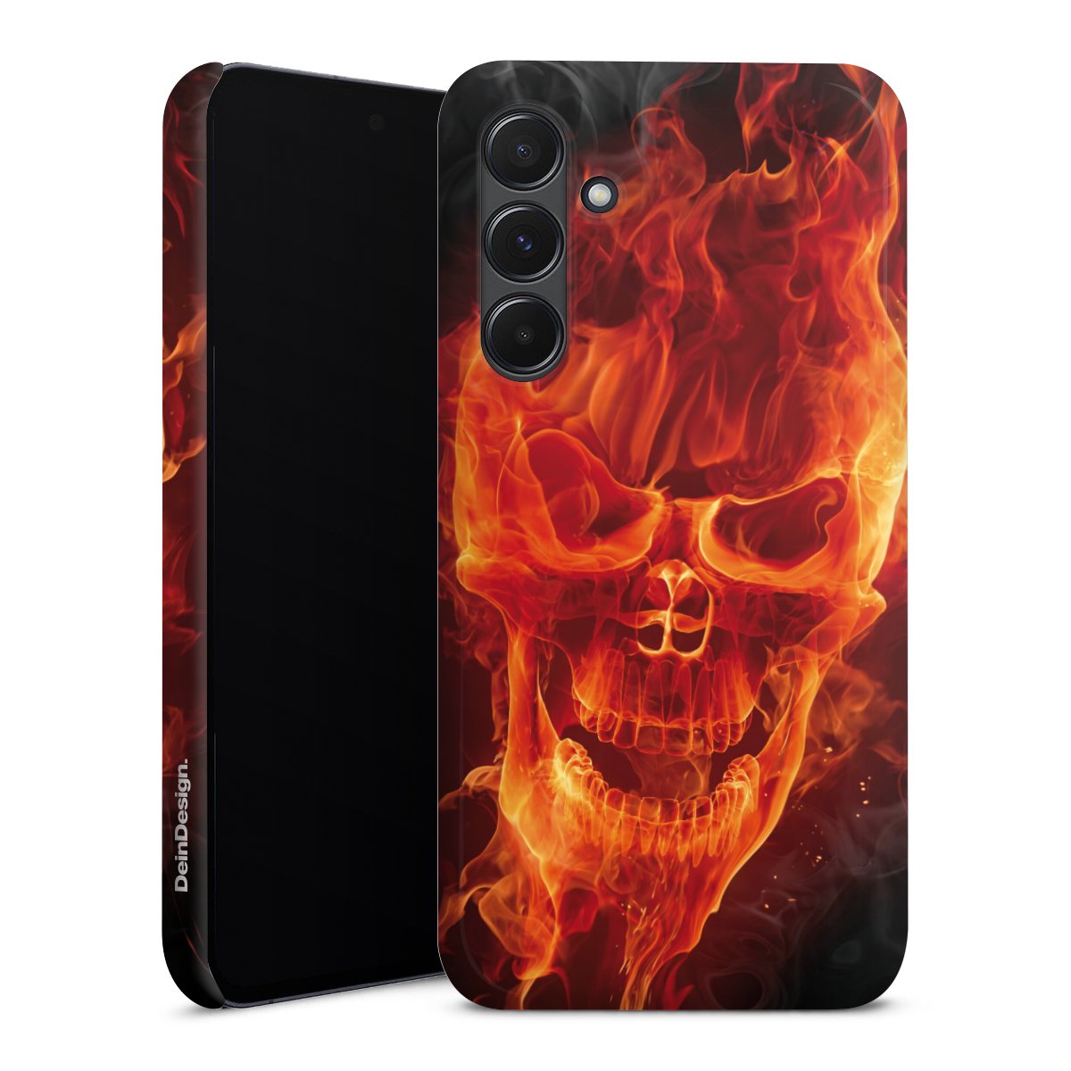 Galaxy A35 5G Handy Premium Case Smartphone Handyhülle Schutzhülle glänzend Totenkopf Skull Fire Premium Case