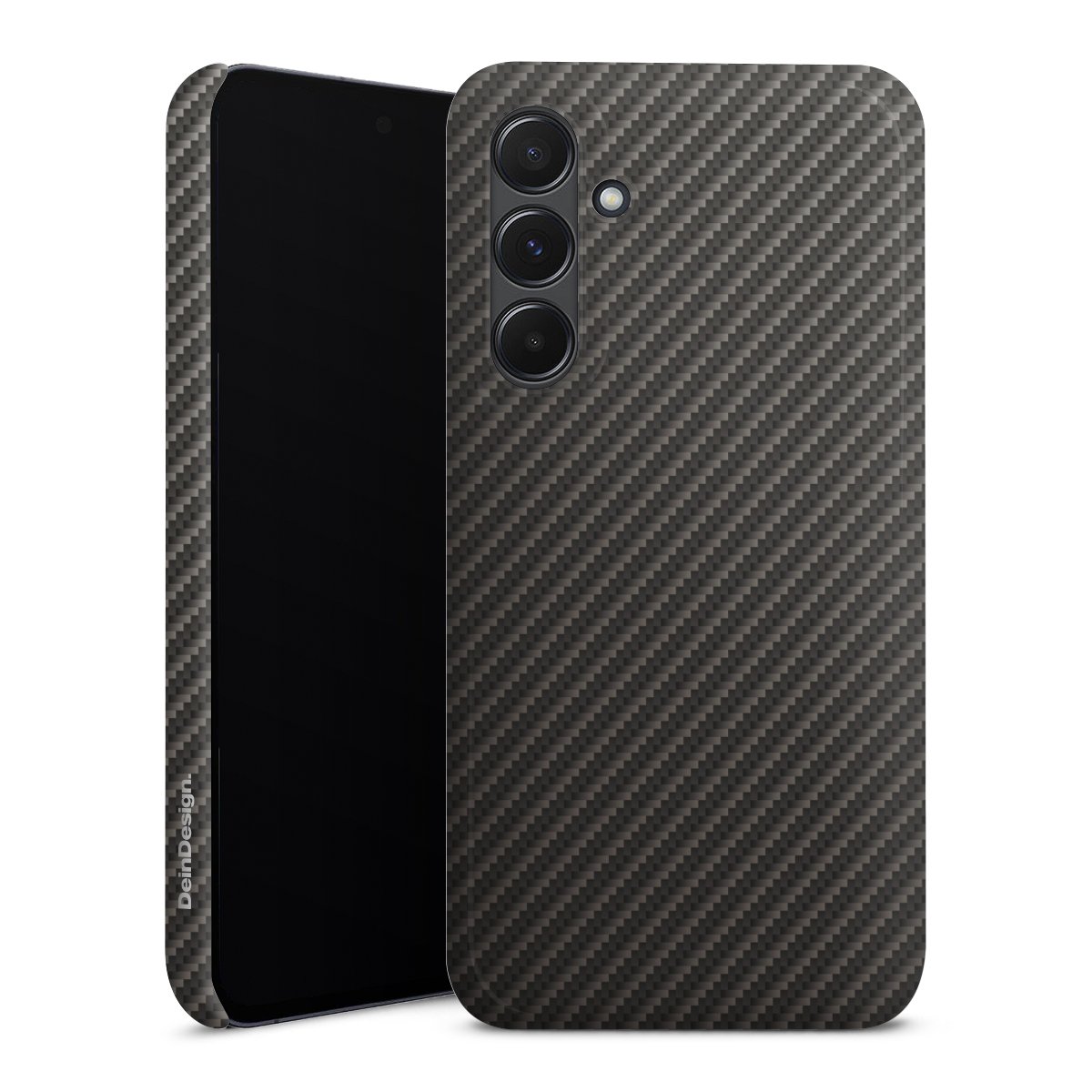 Galaxy A35 5G Handy Premium Case Smartphone Handyhülle Schutzhülle glänzend Metallic Look Carbon Muster Premium Case