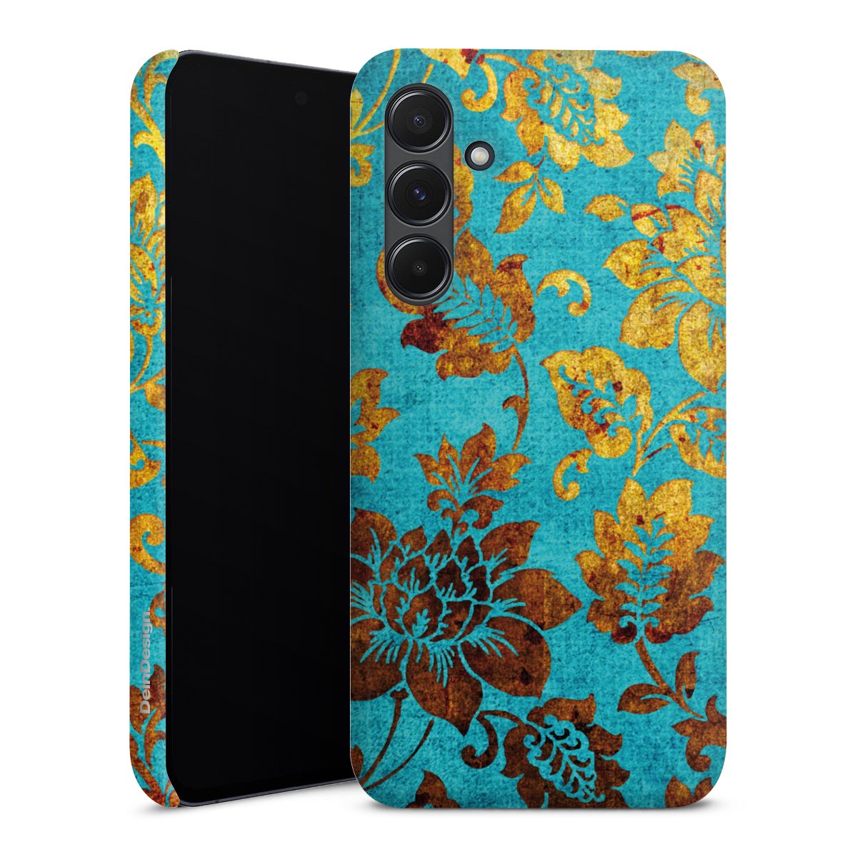 Galaxy A35 5G Handy Premium Case Smartphone Handyhülle Schutzhülle glänzend Ornament Vintage Flowers Premium Case