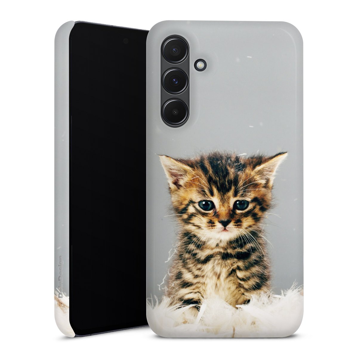 Galaxy A35 5G Handy Premium Case Smartphone Handyhülle Schutzhülle glänzend Cat Feather Pet Premium Case