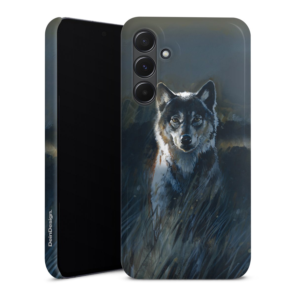 Galaxy A35 5G Handy Premium Case Smartphone Handyhülle Schutzhülle glänzend Nature Wolf Painting Premium Case