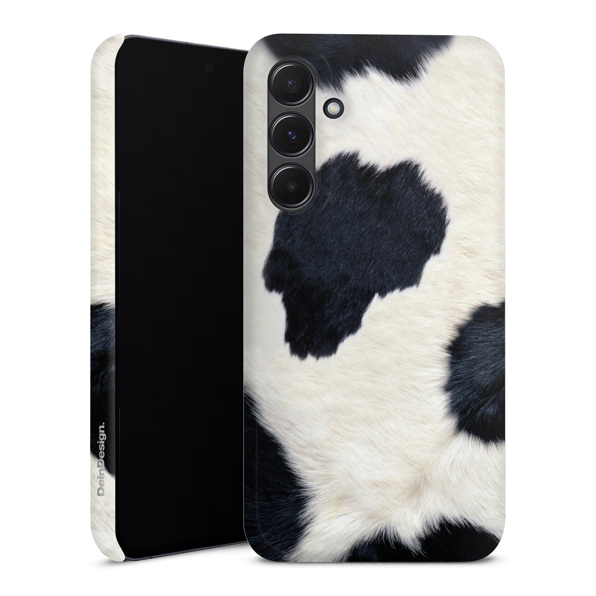 Galaxy A35 5G Handy Premium Case Smartphone Handyhülle Schutzhülle glänzend Animal Look Animal Print Cow Skin Premium Case