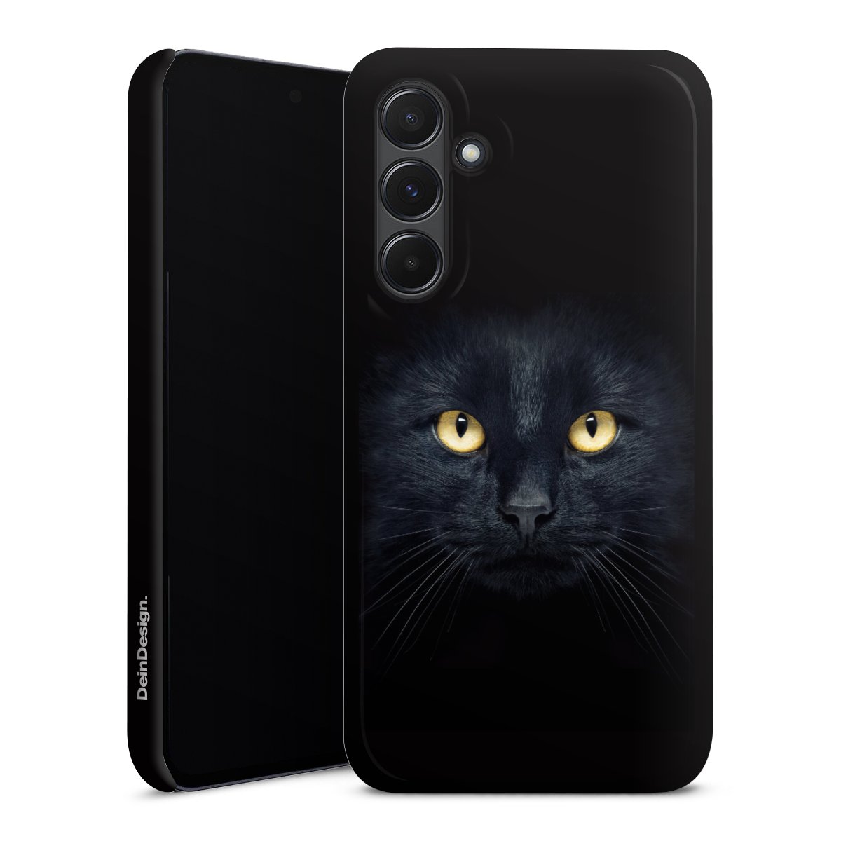 Galaxy A35 5G Handy Premium Case Smartphone Handyhülle Schutzhülle glänzend Eye Cat Black Premium Case