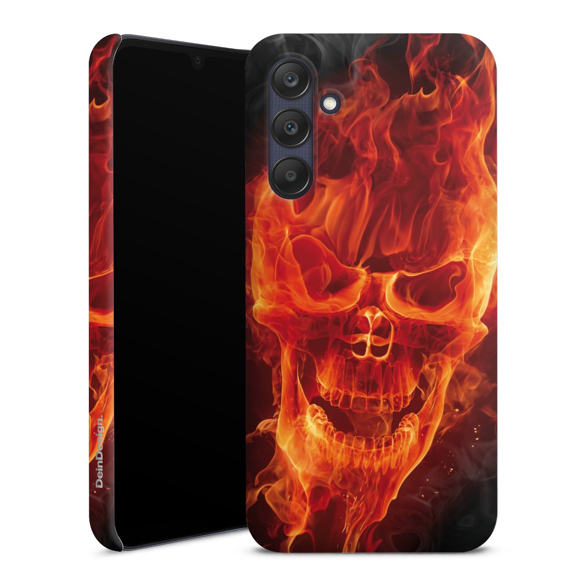 Galaxy A25 5G Handy Premium Case Smartphone Handyhülle Schutzhülle matt Totenkopf Skull Fire Premium Case