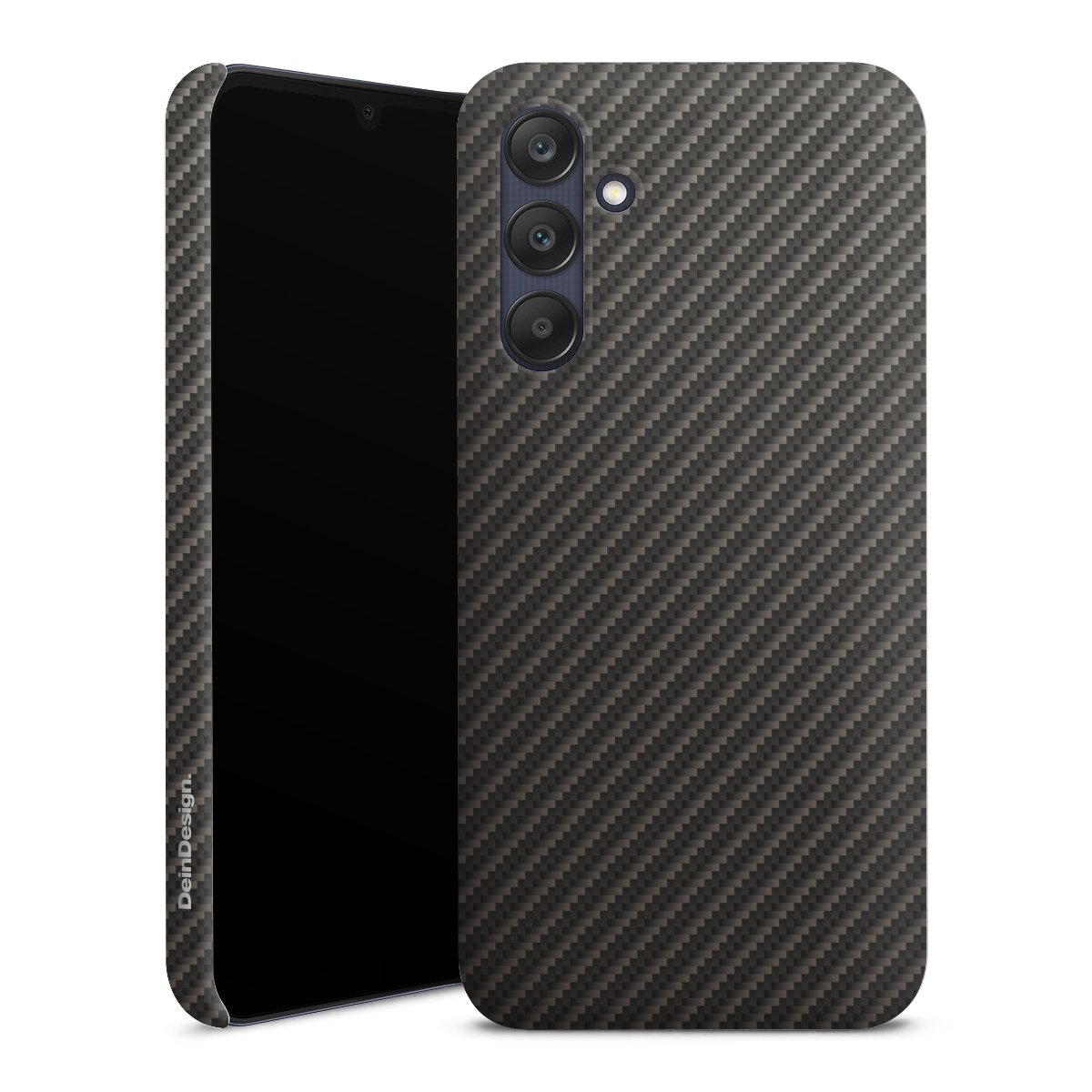 Galaxy A25 5G Handy Premium Case Smartphone Handyhülle Schutzhülle matt Metallic Look Carbon Muster Premium Case