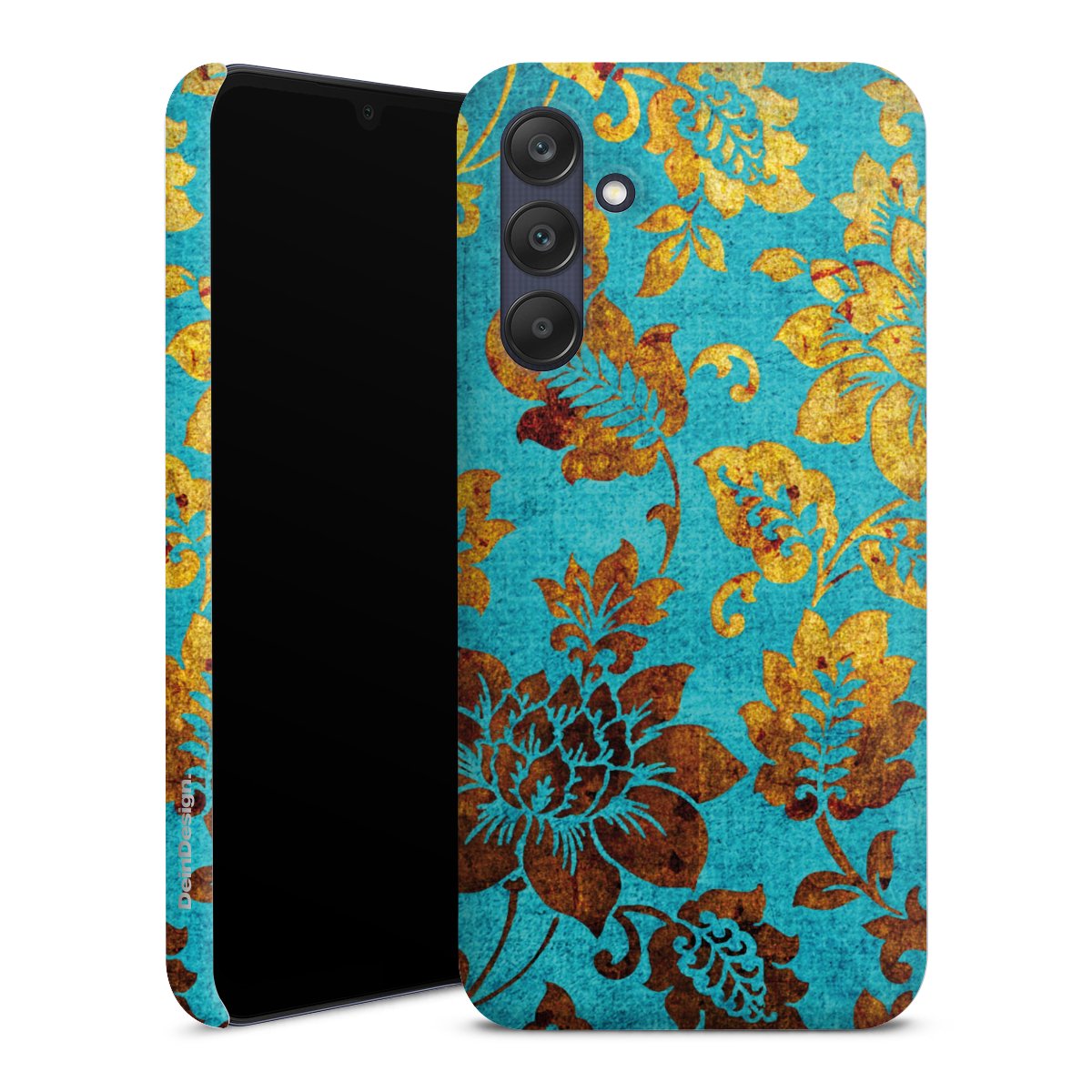 Galaxy A25 5G Handy Premium Case Smartphone Handyhülle Schutzhülle matt Ornament Vintage Flowers Premium Case