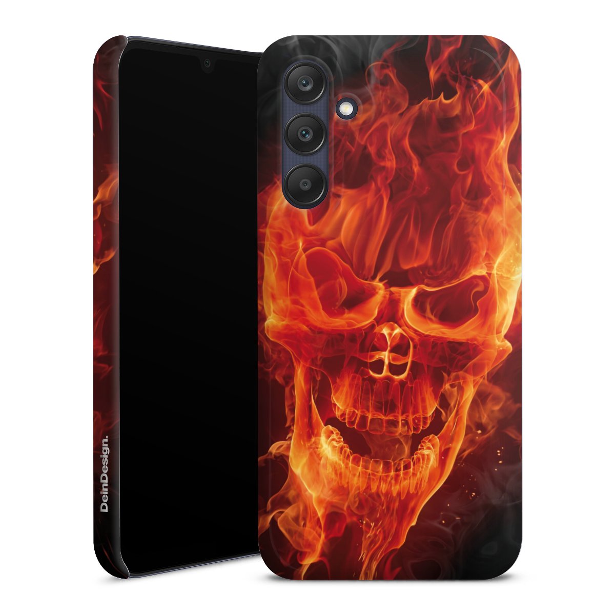 Galaxy A25 5G Handy Premium Case Smartphone Handyhülle Schutzhülle glänzend Totenkopf Skull Fire Premium Case