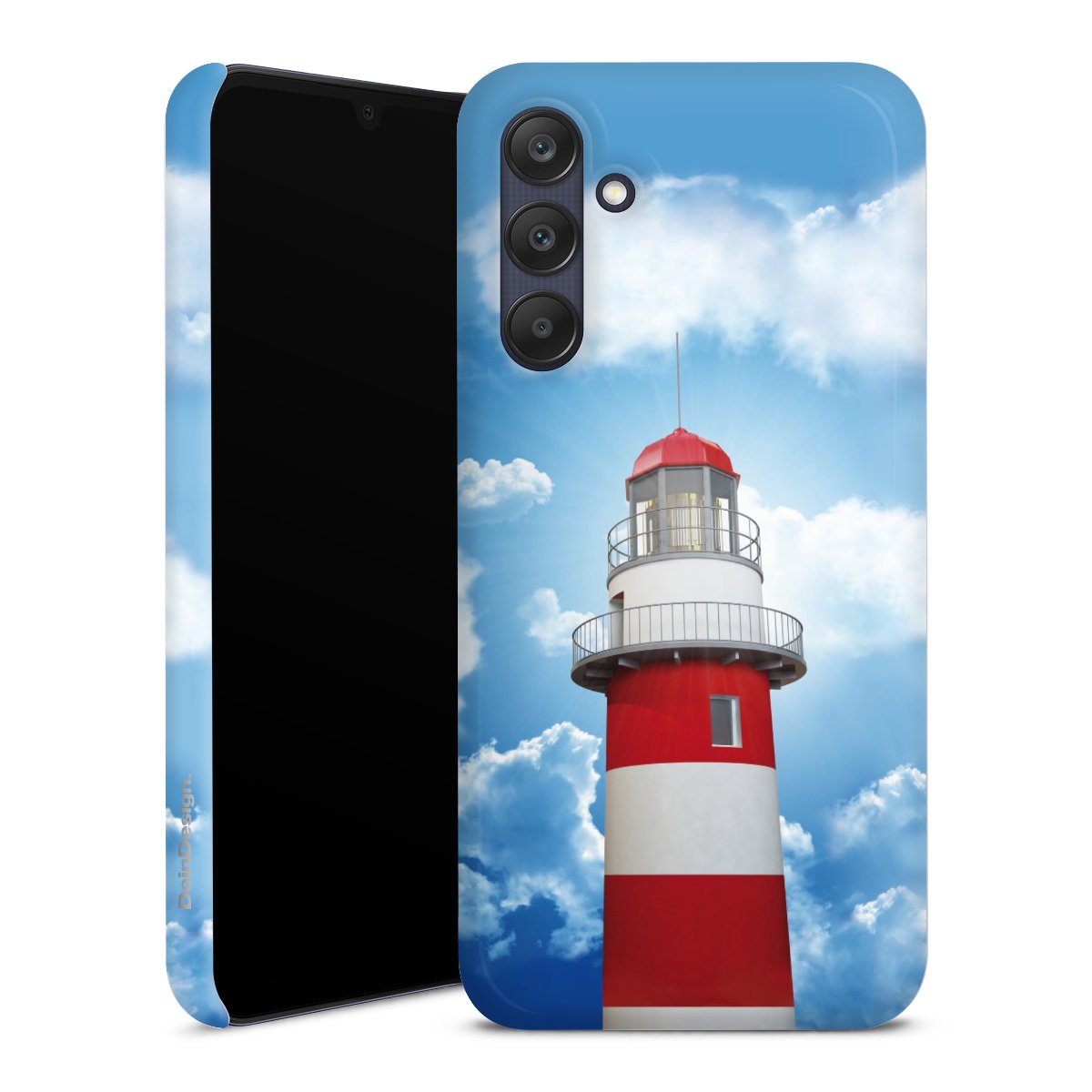 Galaxy A25 5G Handy Premium Case Smartphone Handyhülle Schutzhülle glänzend Lighthouse Sky Cloud Premium Case