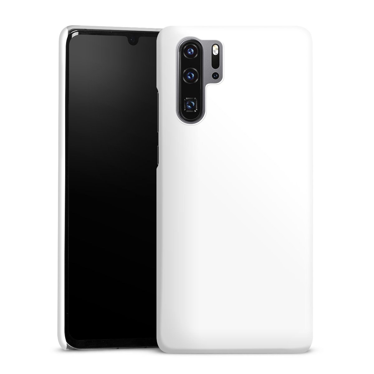 Huawei P30 Pro Handy Premium Case Smartphone Handyhülle Schutzhülle glänzend Unicoloured Colour White Premium Case