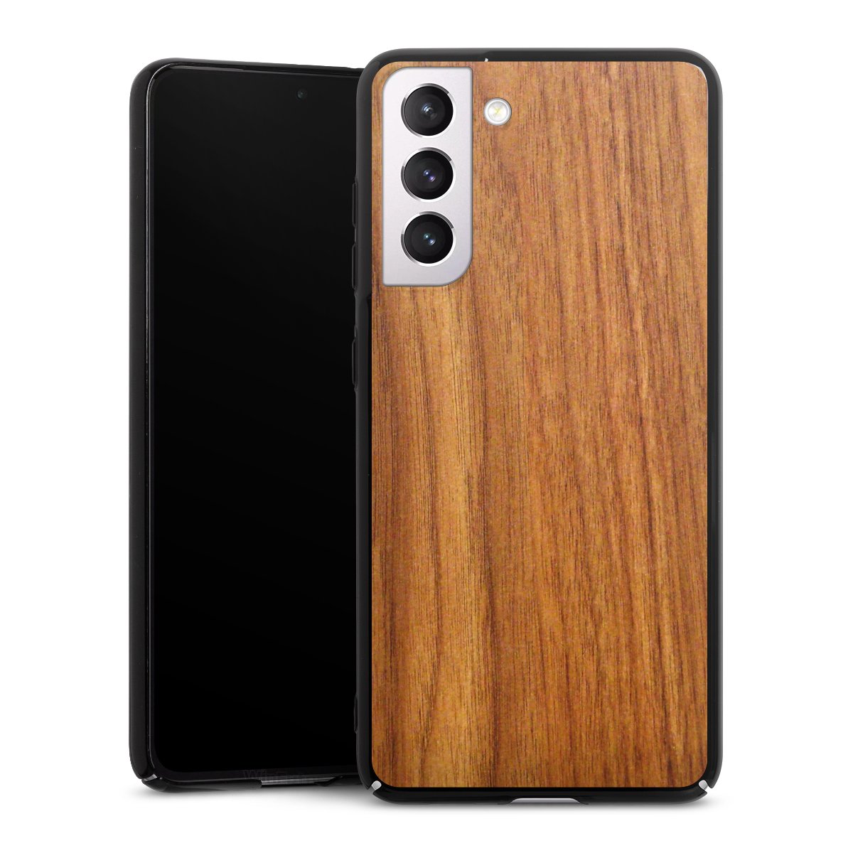 Galaxy S21 FE 5G Handy Hard Case Schutzhülle schwarz Smartphone Backcover Wood Larch Wooden Look Hard Case