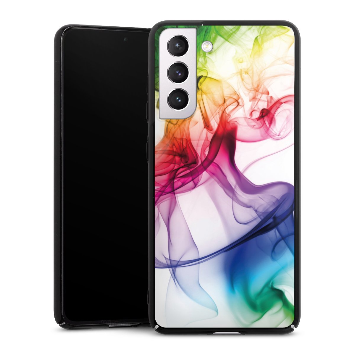 Galaxy S21 FE 5G Handy Hard Case Schutzhülle schwarz Smartphone Backcover Water Colour Rainbow Hard Case