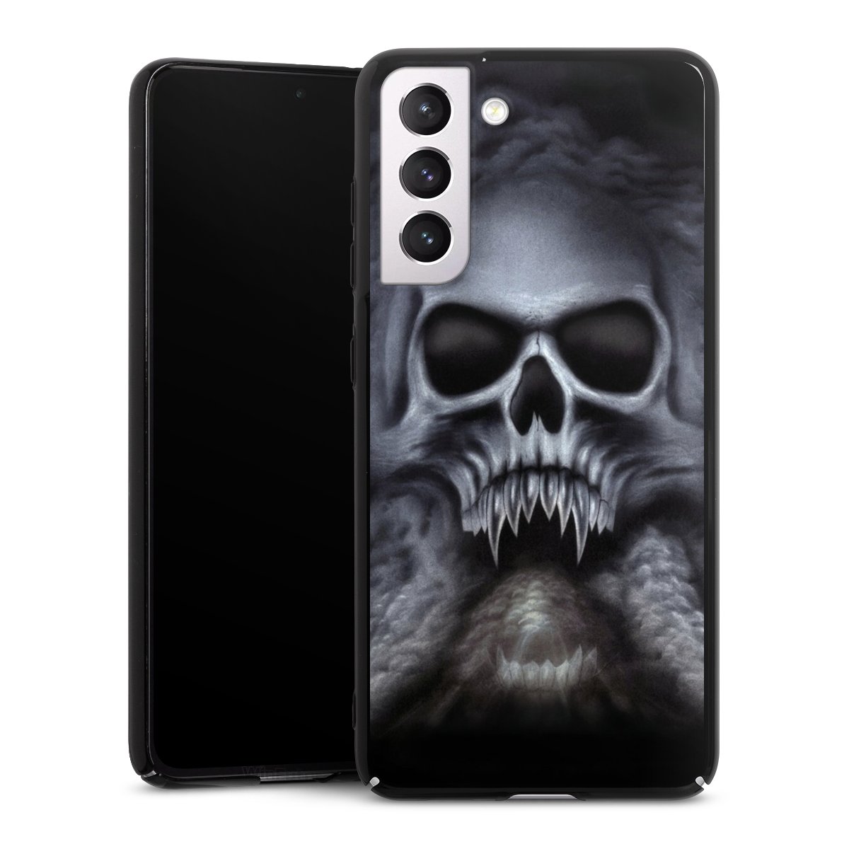 Galaxy S21 FE 5G Handy Hard Case Schutzhülle schwarz Smartphone Backcover Totenkopf Skull Hard Case