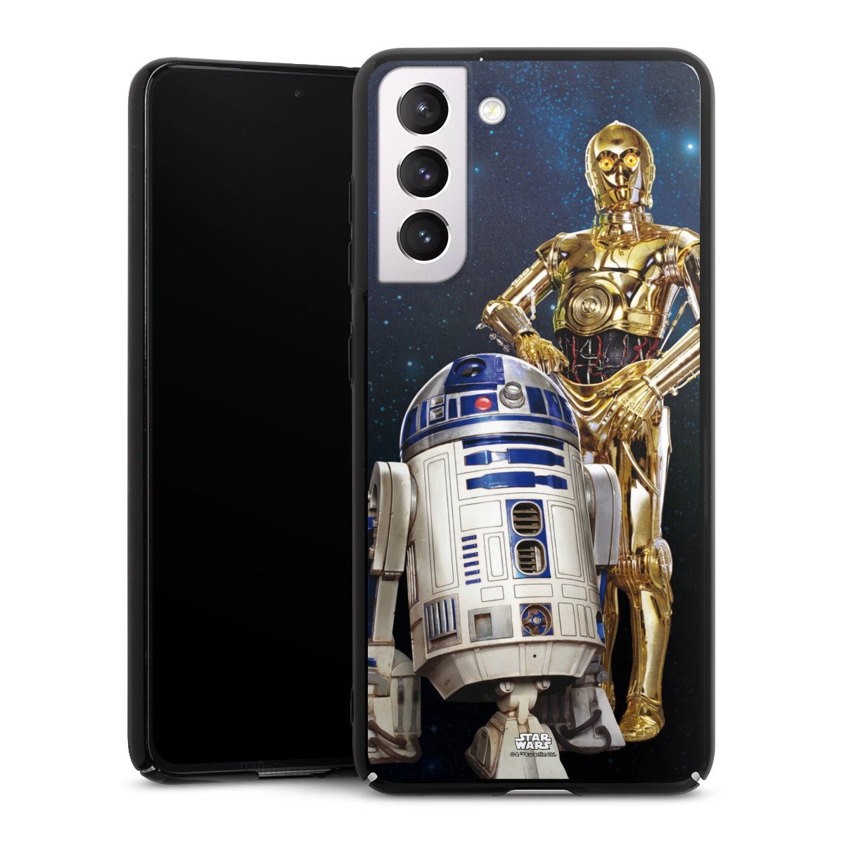 Galaxy S21 FE 5G Handy Hard Case Schutzhülle schwarz Smartphone Backcover Weltall Star Wars R2d2 Hard Case