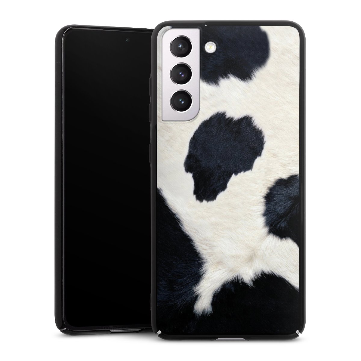 Galaxy S21 FE 5G Handy Hard Case Schutzhülle schwarz Smartphone Backcover Animal Look Animal Print Cow Skin Hard Case