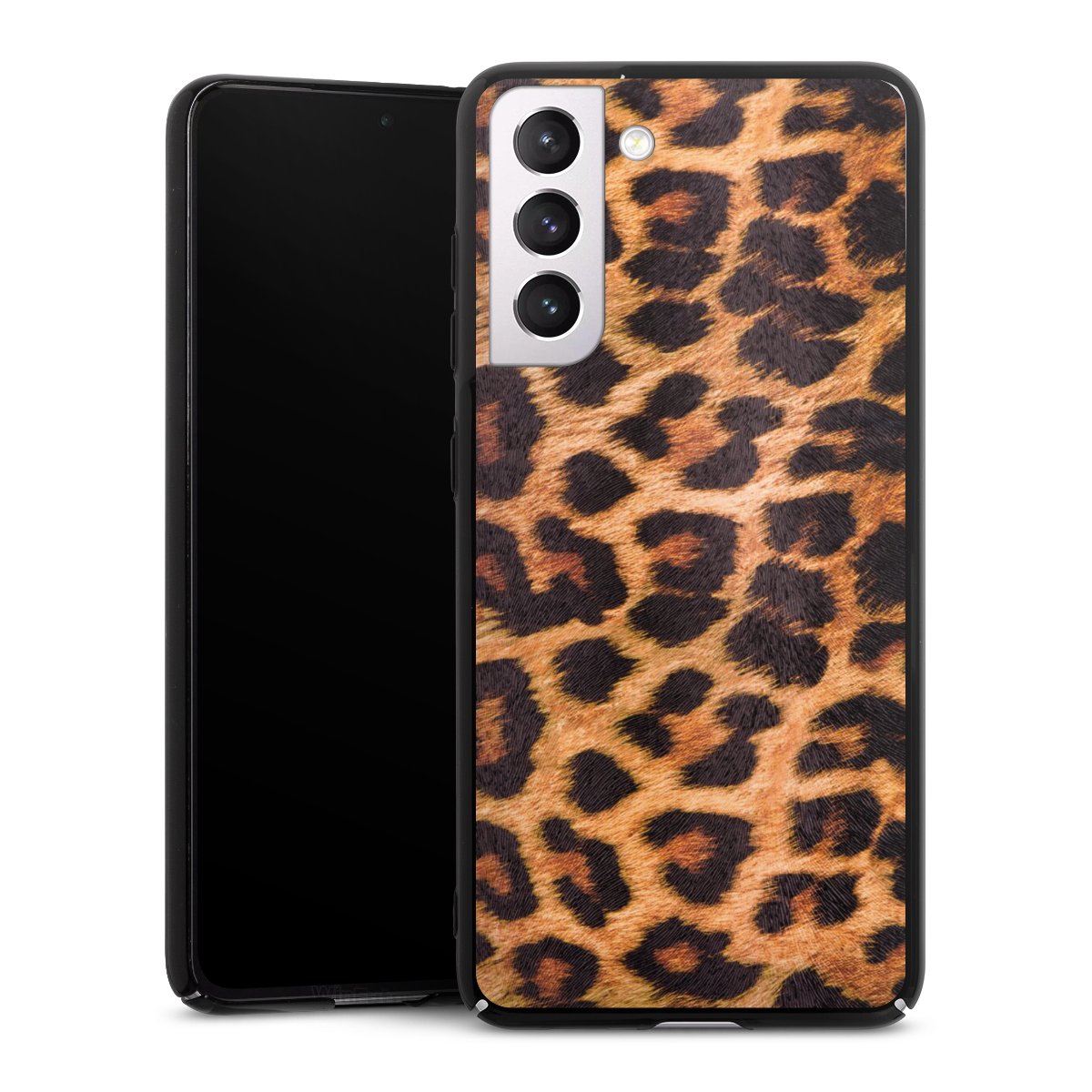 Galaxy S21 FE 5G Handy Hard Case Schutzhülle schwarz Smartphone Backcover Animal Print Leopard Fur Hard Case