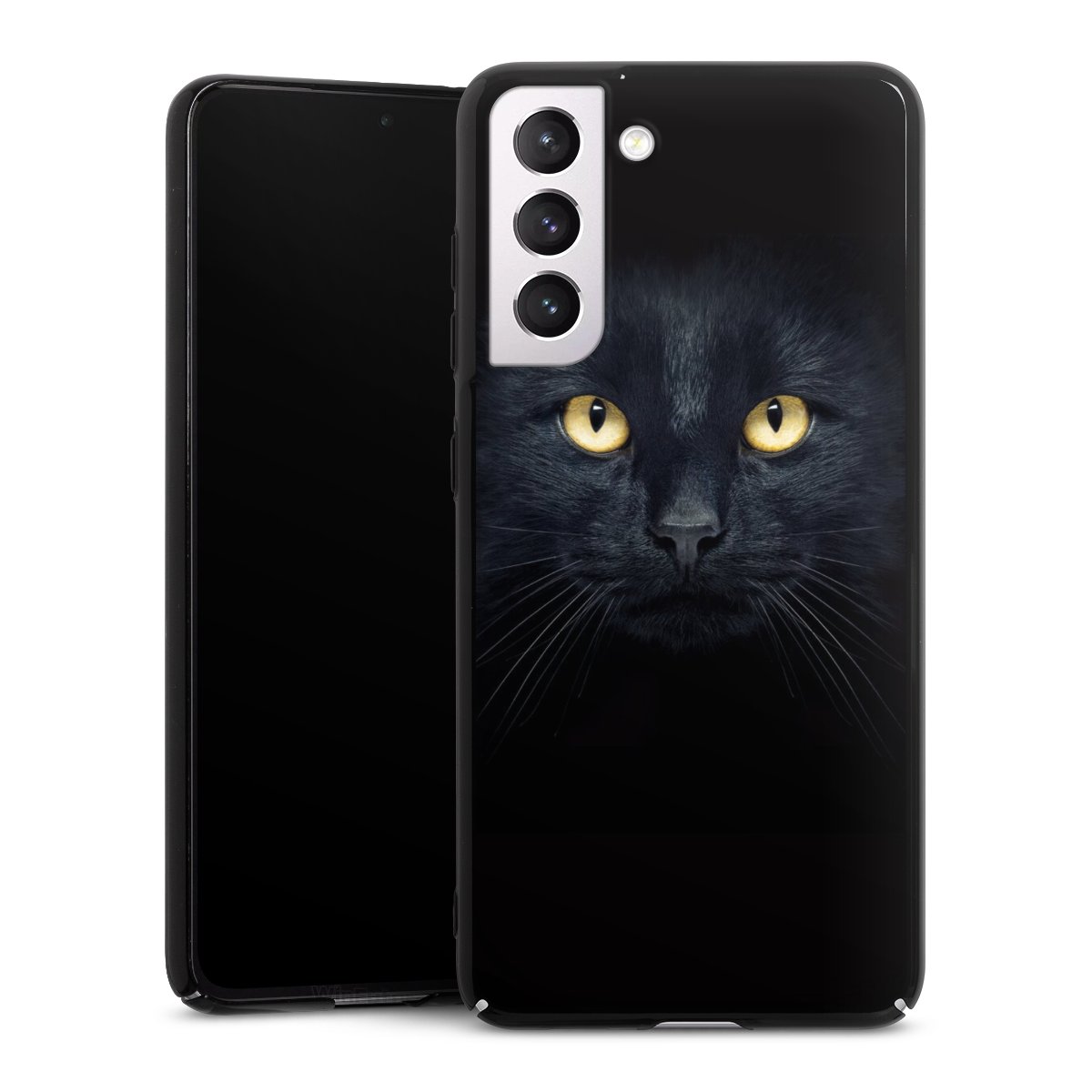 Galaxy S21 FE 5G Handy Hard Case Schutzhülle schwarz Smartphone Backcover Eye Cat Black Hard Case