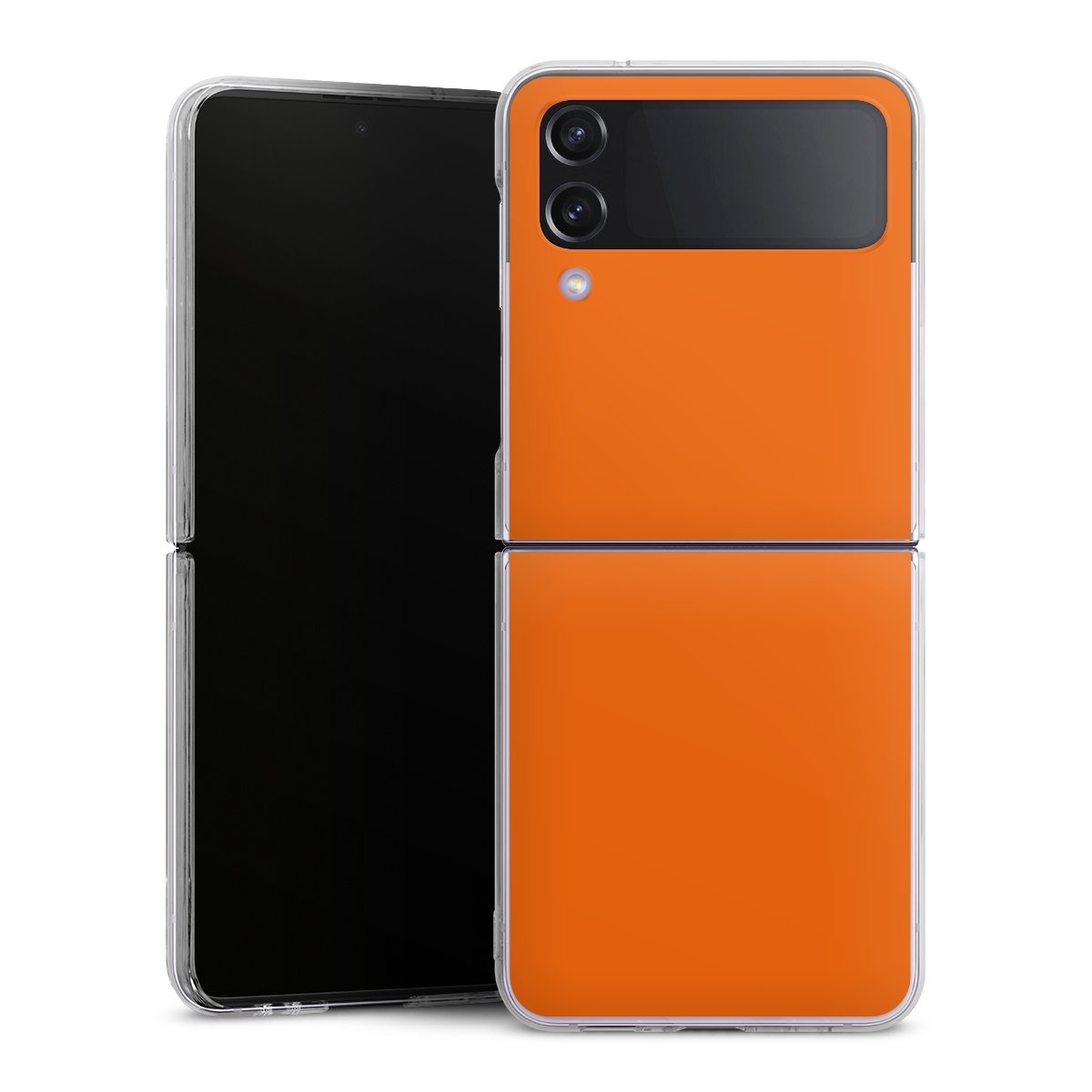 Galaxy Z Flip 4 Handy Hard Case Schutzhülle transparent Smartphone Handy Hülle Orange Colour Unicoloured Hard Case