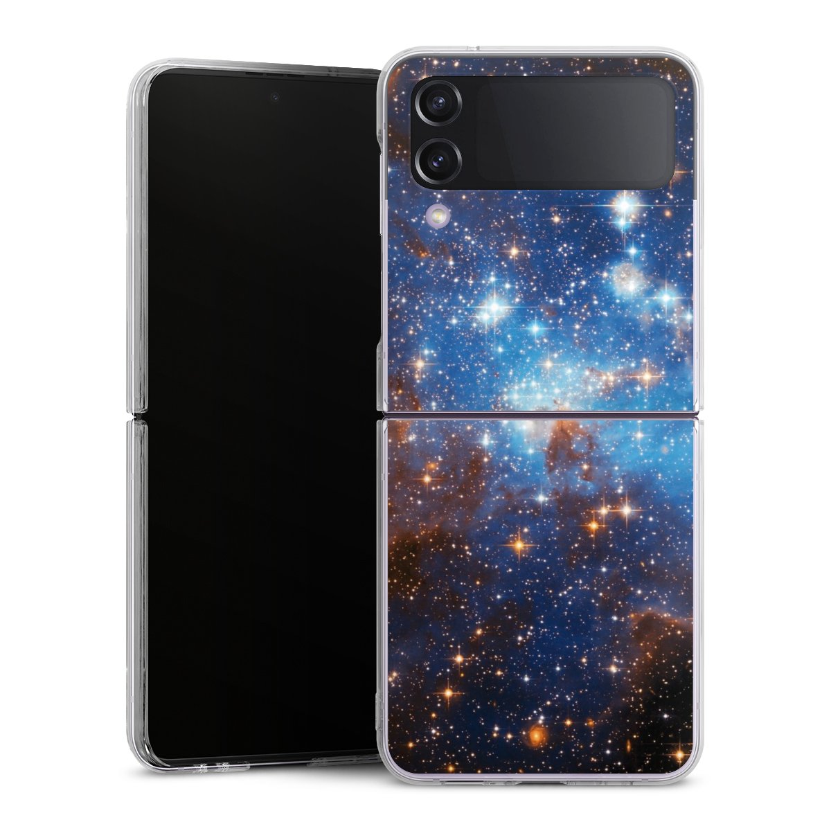 Galaxy Z Flip 4 Handy Hard Case Schutzhülle transparent Smartphone Handy Hülle Star Weltall Galaxy Hard Case