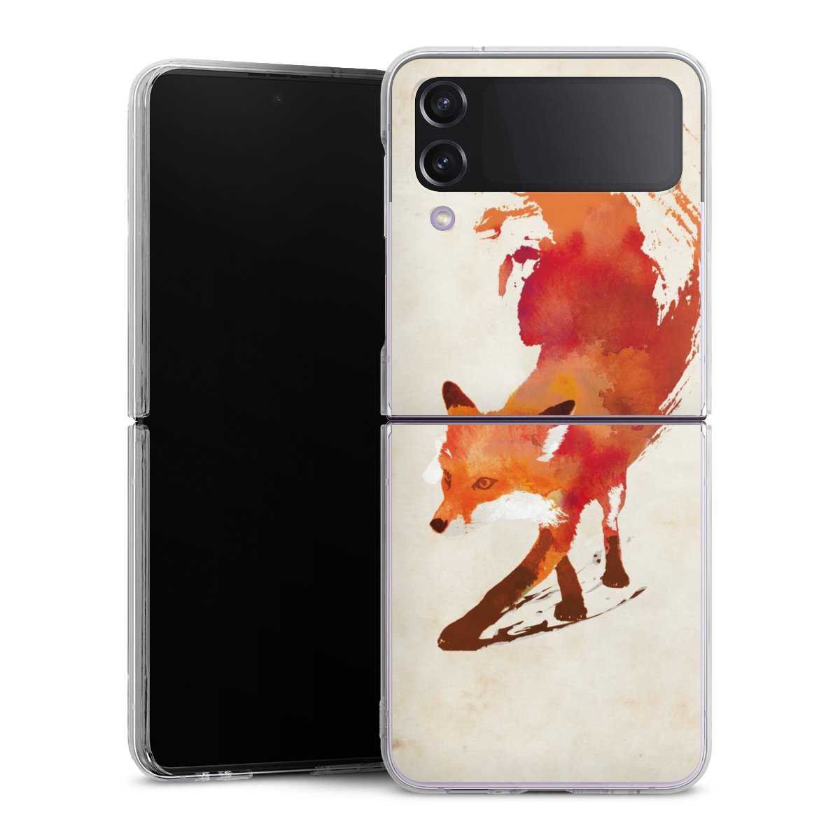 Galaxy Z Flip 4 Handy Hard Case Schutzhülle transparent Smartphone Handy Hülle Fox Graphic Hard Case