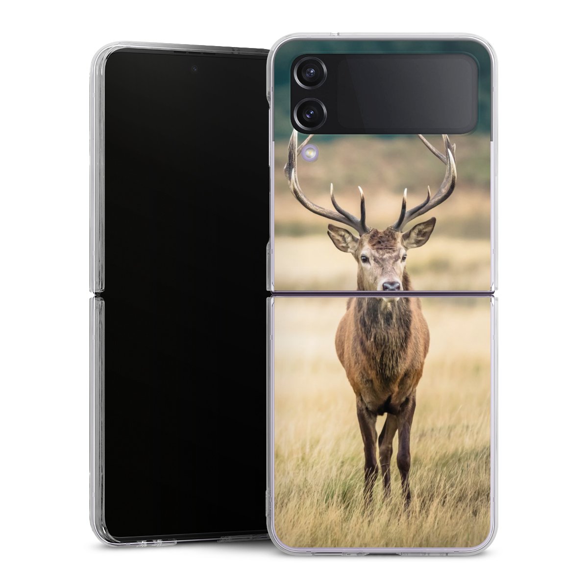 Galaxy Z Flip 4 Handy Hard Case Schutzhülle transparent Smartphone Handy Hülle Deer Meadow Forrest Hard Case