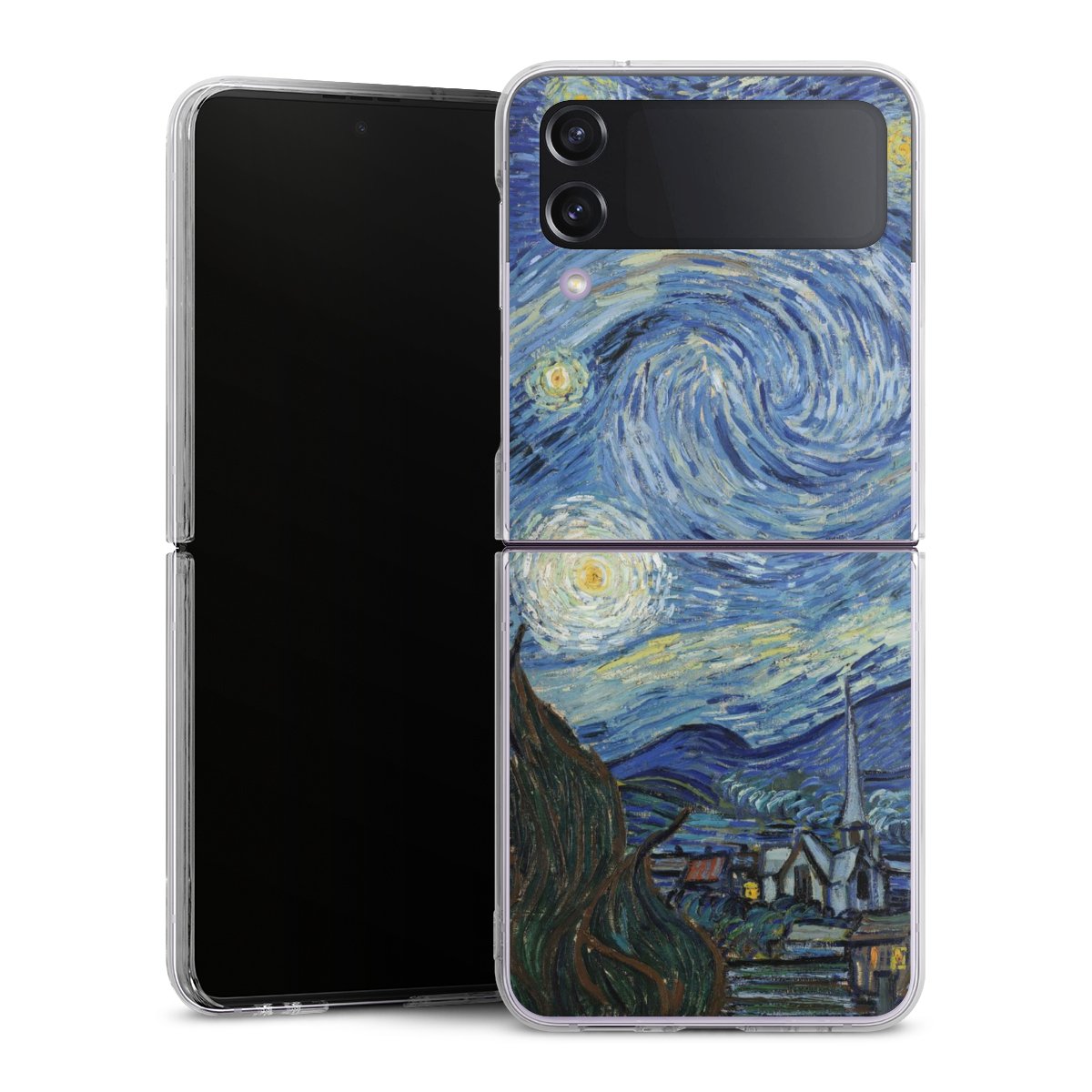 Galaxy Z Flip 4 Handy Hard Case Schutzhülle transparent Smartphone Handy Hülle The Starry Night Kunst Vincent Van Gogh Hard Case