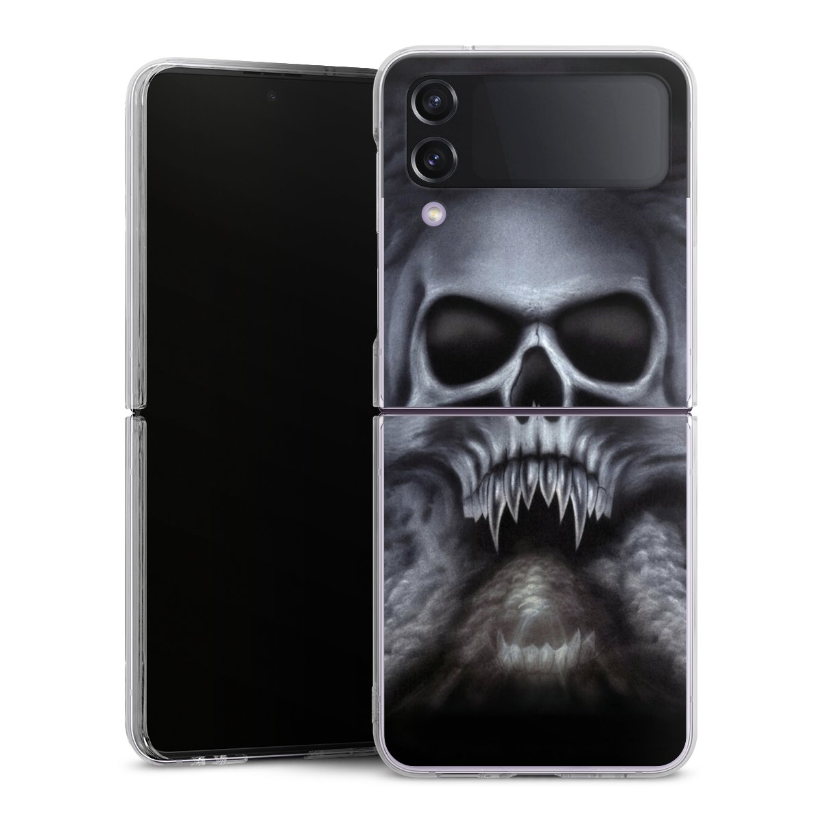 Galaxy Z Flip 4 Handy Hard Case Schutzhülle transparent Smartphone Handy Hülle Totenkopf Skull Hard Case