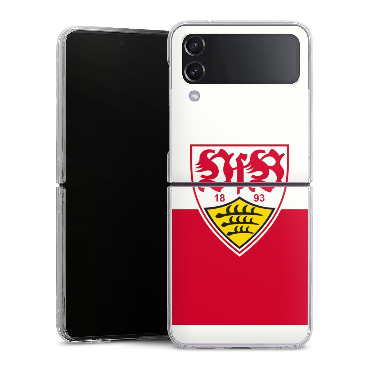 Galaxy Z Flip 4 Handy Hard Case Schutzhülle transparent Smartphone Handy Hülle Official Licensed Product Logo Vfb Stuttgart Hard Case