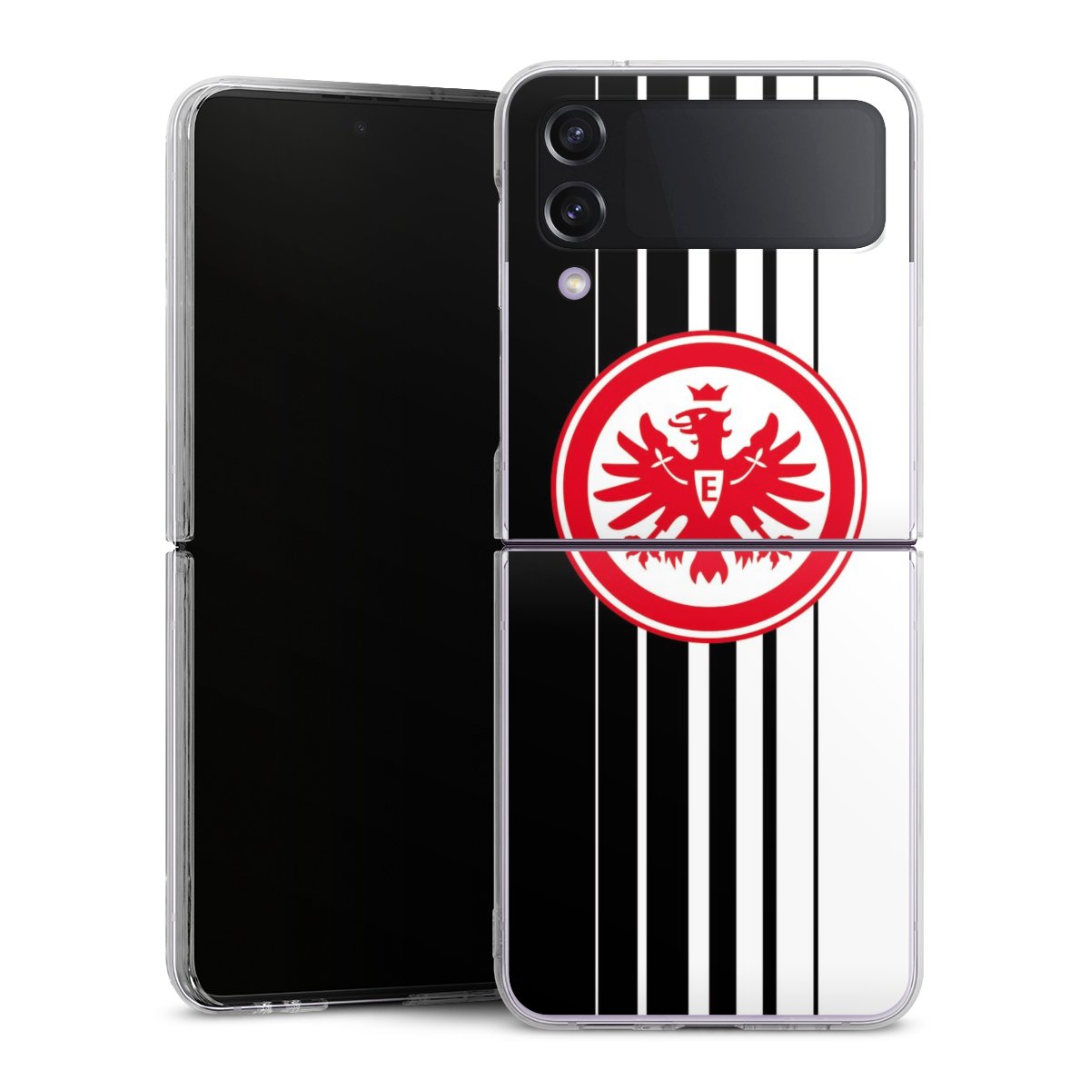 Galaxy Z Flip 4 Handy Hard Case Schutzhülle transparent Smartphone Handy Hülle Stripes Eintracht Frankfurt Official Licensed Product Hard Case