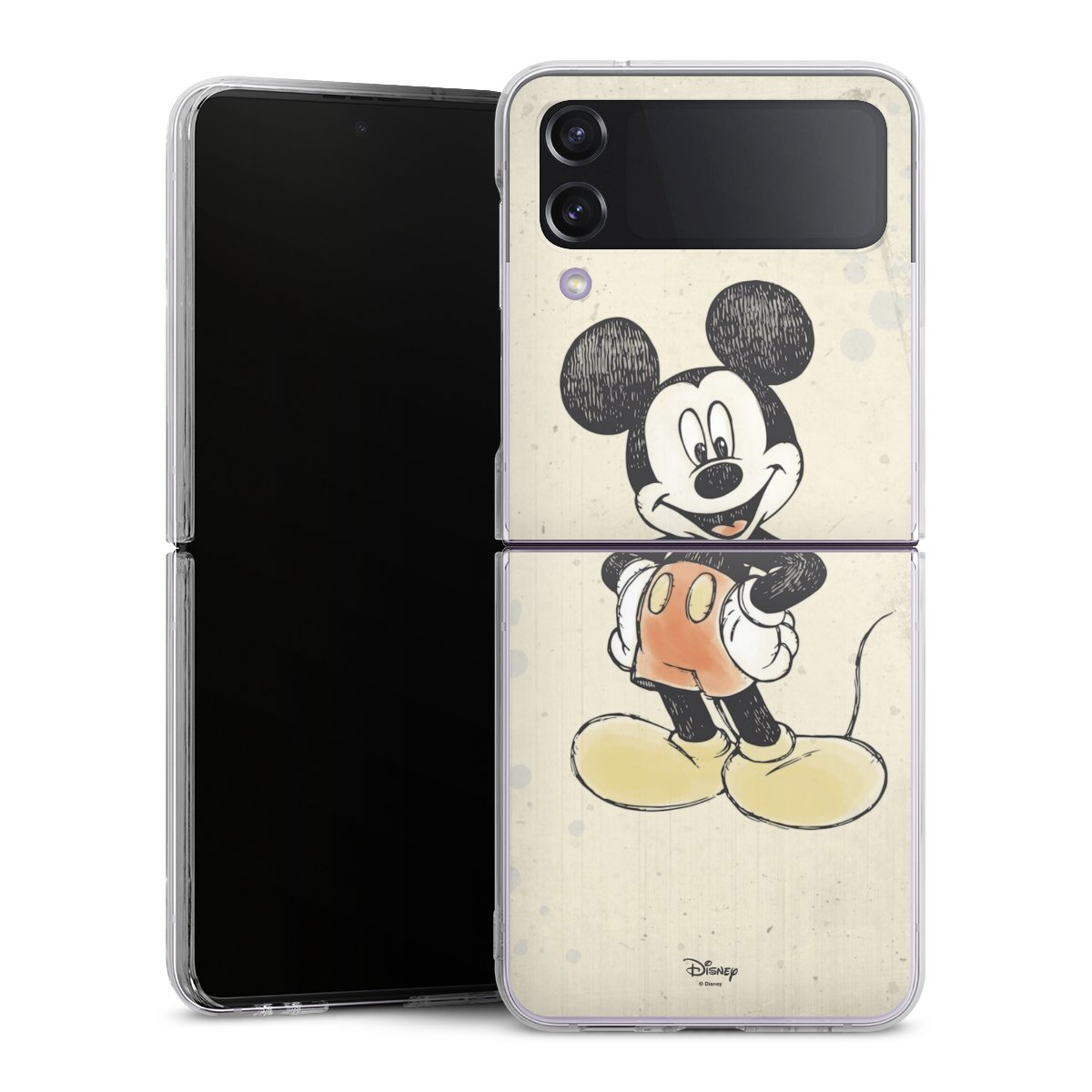 Galaxy Z Flip 4 Handy Hard Case Schutzhülle transparent Smartphone Handy Hülle Water Colour Mickey & Minnie Mouse Official Licensed Product Hard Case