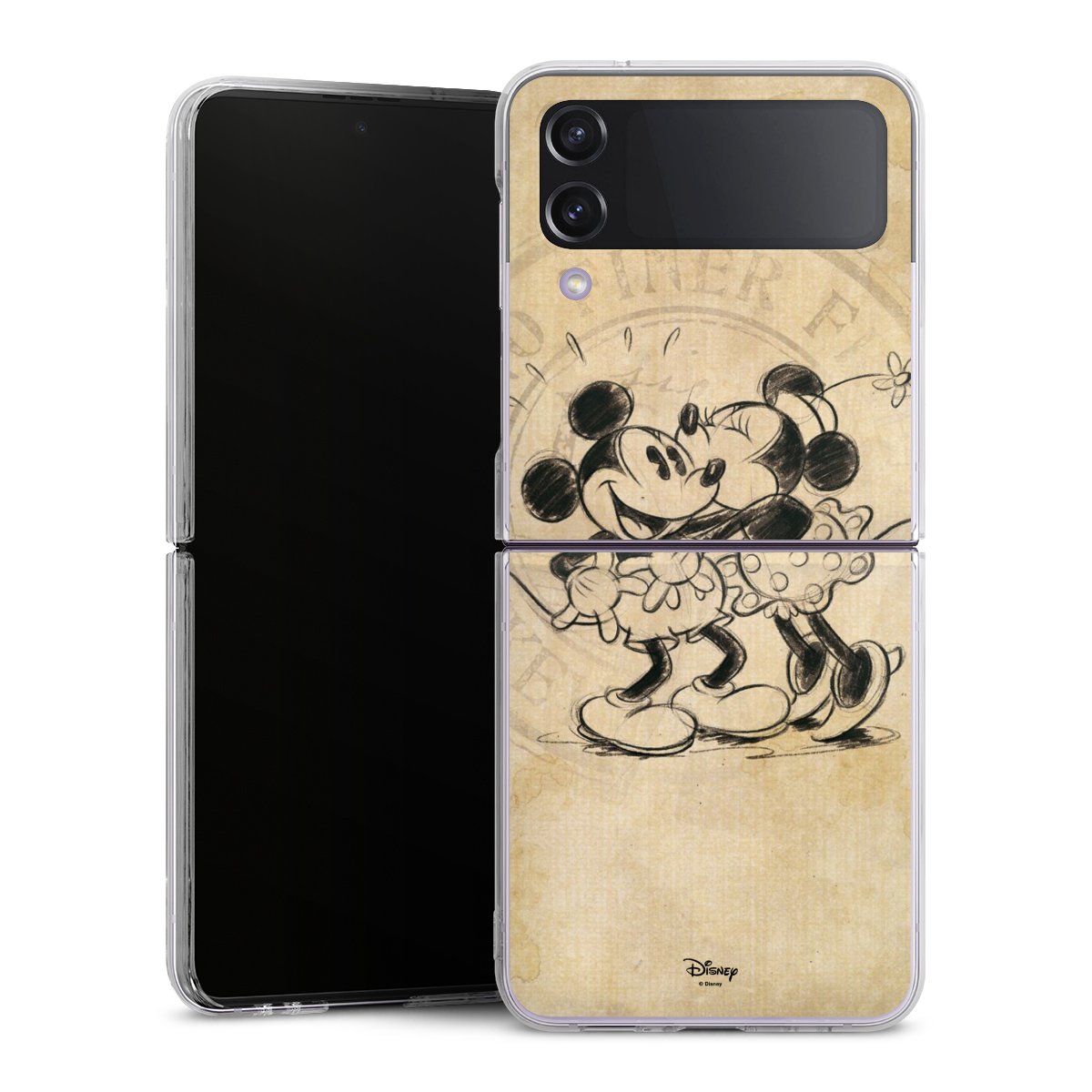 Galaxy Z Flip 4 Handy Hard Case Schutzhülle transparent Smartphone Handy Hülle Mickey Mouse Vintage Minnie Mouse Hard Case