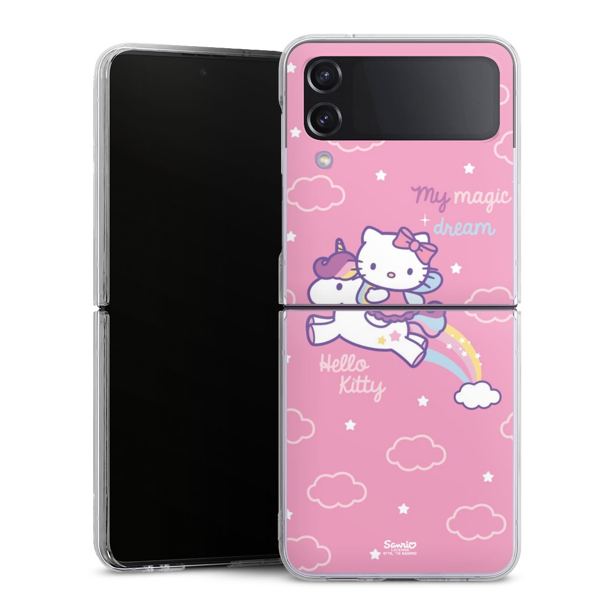 Galaxy Z Flip 4 Handy Hard Case Schutzhülle transparent Smartphone Handy Hülle Einhorn Official Licensed Product Hello Kitty Hard Case