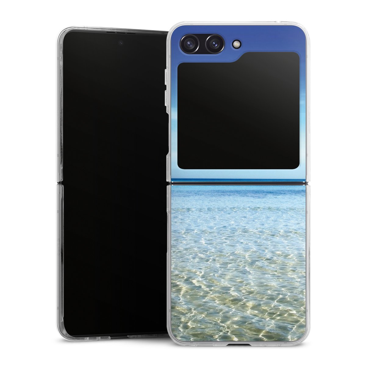 Galaxy Z Flip 5 Handy Hard Case Schutzhülle transparent Smartphone Handy Hülle Urlaub Sky Ocean Hard Case