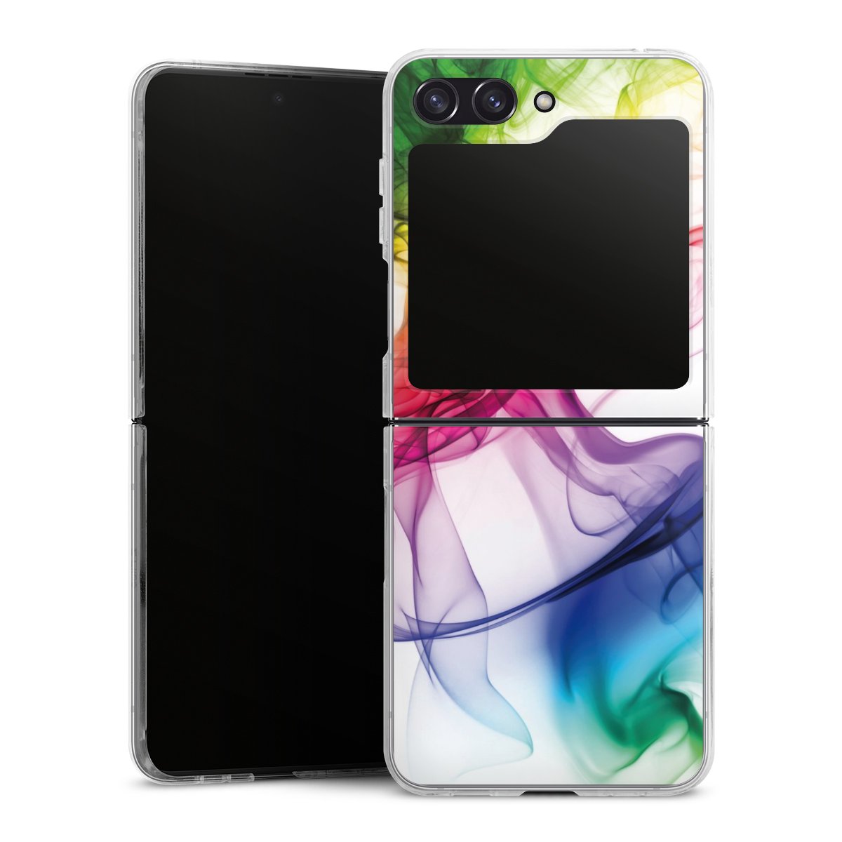 Galaxy Z Flip 5 Handy Hard Case Schutzhülle transparent Smartphone Handy Hülle Water Colour Rainbow Hard Case