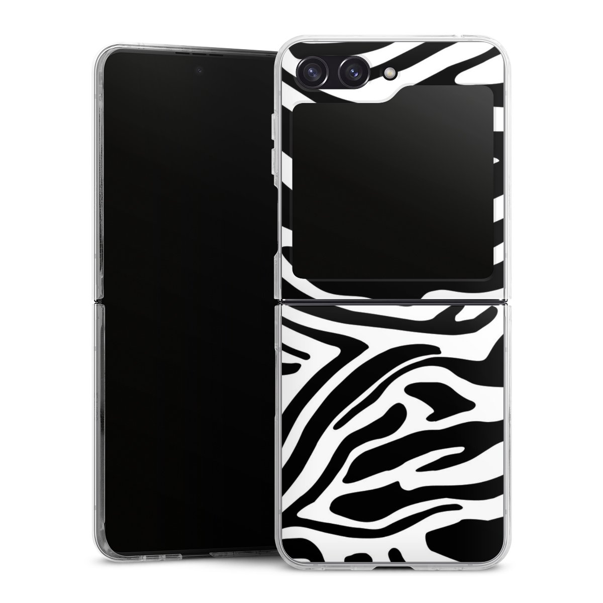 Galaxy Z Flip 5 Handy Hard Case Schutzhülle transparent Smartphone Handy Hülle Zebra Animal Look Animal Print Hard Case