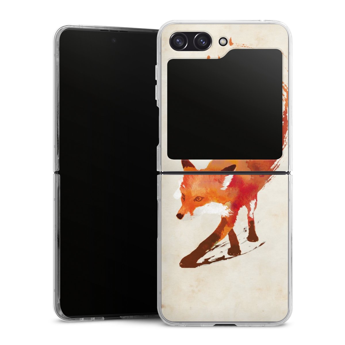 Galaxy Z Flip 5 Handy Hard Case Schutzhülle transparent Smartphone Handy Hülle Fox Graphic Hard Case