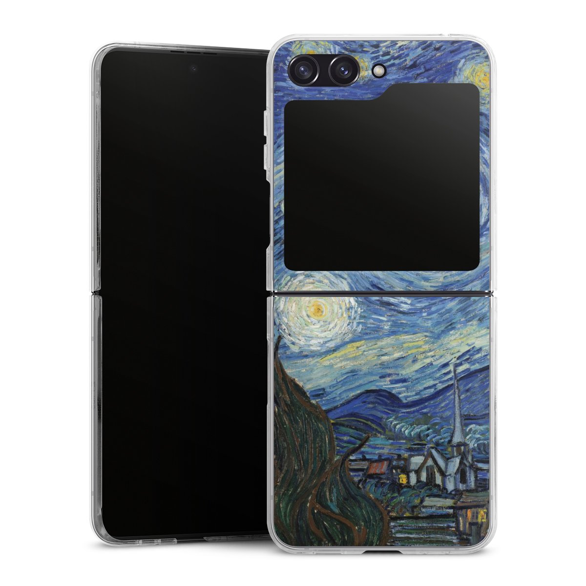 Galaxy Z Flip 5 Handy Hard Case Schutzhülle transparent Smartphone Handy Hülle The Starry Night Kunst Vincent Van Gogh Hard Case