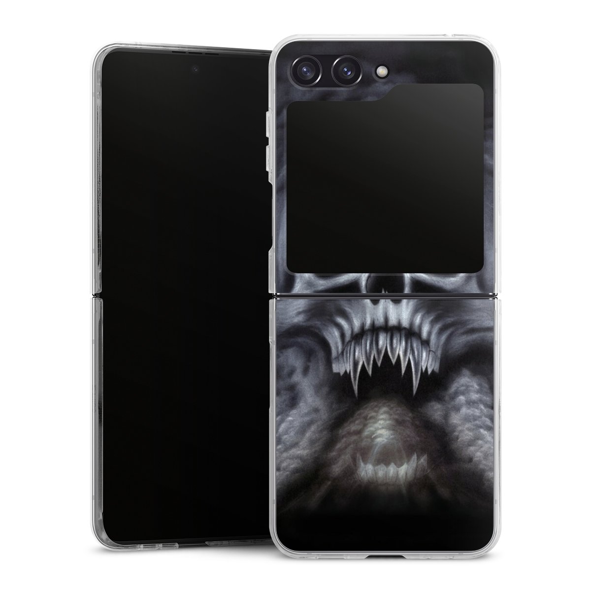 Galaxy Z Flip 5 Handy Hard Case Schutzhülle transparent Smartphone Handy Hülle Totenkopf Skull Hard Case