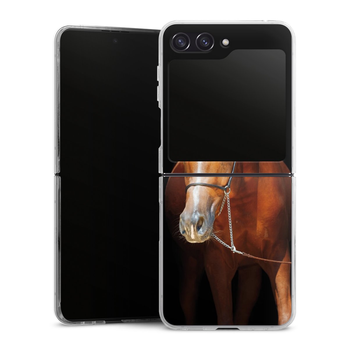 Galaxy Z Flip 5 Handy Hard Case Schutzhülle transparent Smartphone Handy Hülle Mare Horse Hobby Hard Case