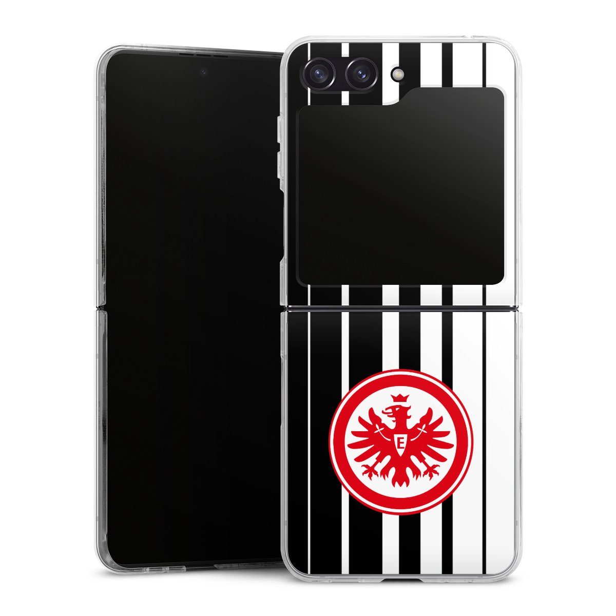 Galaxy Z Flip 5 Handy Hard Case Schutzhülle transparent Smartphone Handy Hülle Stripes Eintracht Frankfurt Official Licensed Product Hard Case