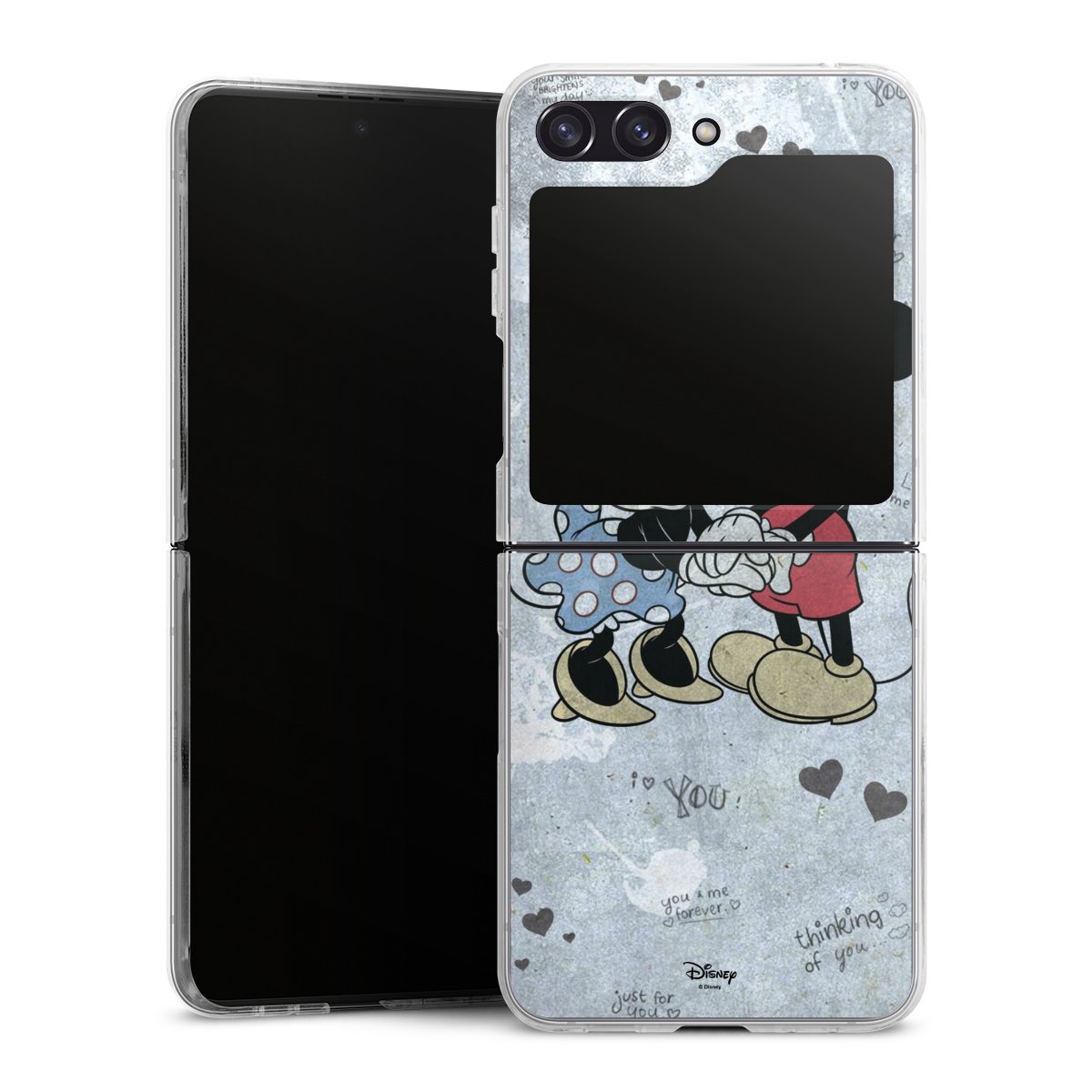 Galaxy Z Flip 5 Handy Hard Case Schutzhülle transparent Smartphone Handy Hülle Mickey & Minnie Mouse Vintage Disney Hard Case