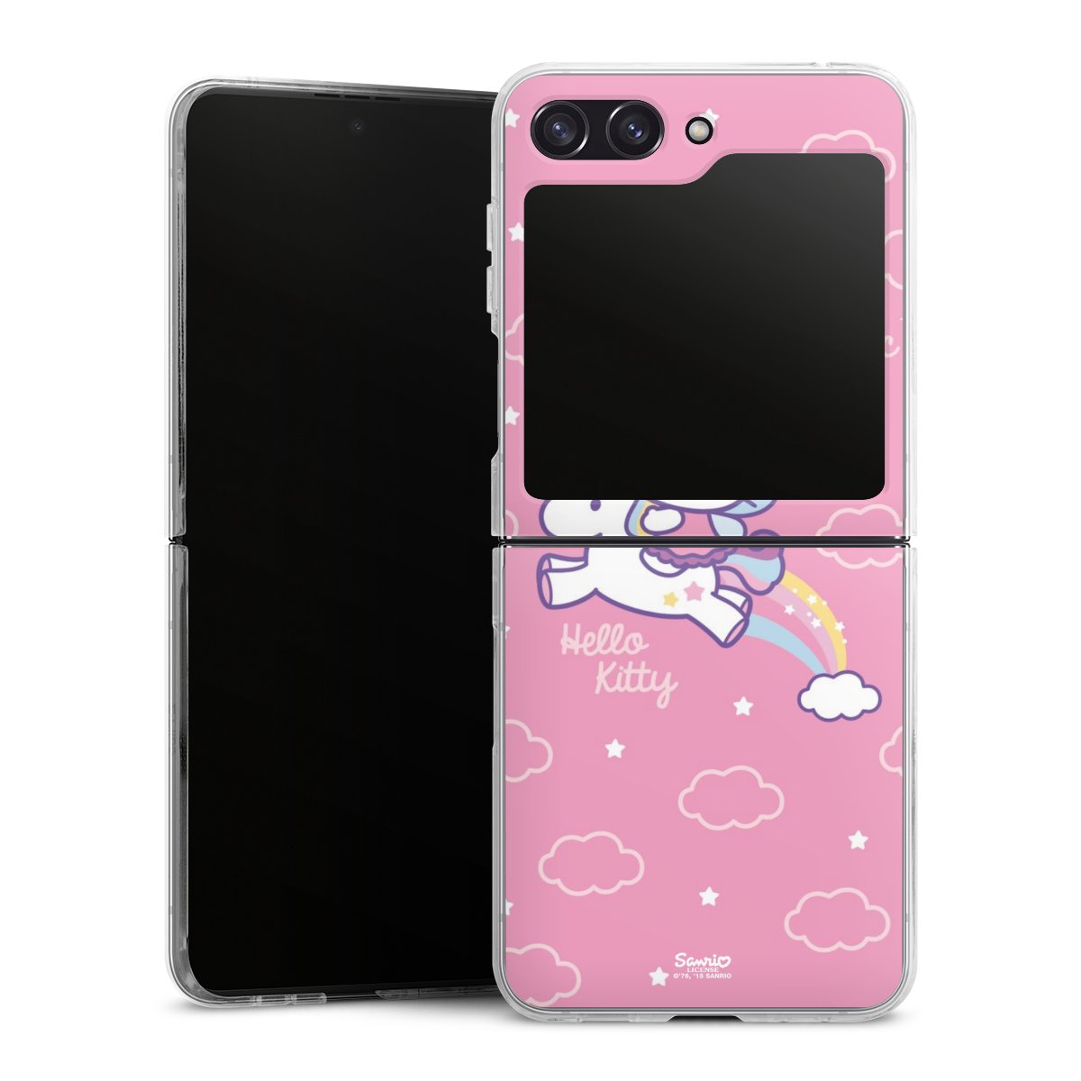 Galaxy Z Flip 5 Handy Hard Case Schutzhülle transparent Smartphone Handy Hülle Einhorn Official Licensed Product Hello Kitty Hard Case