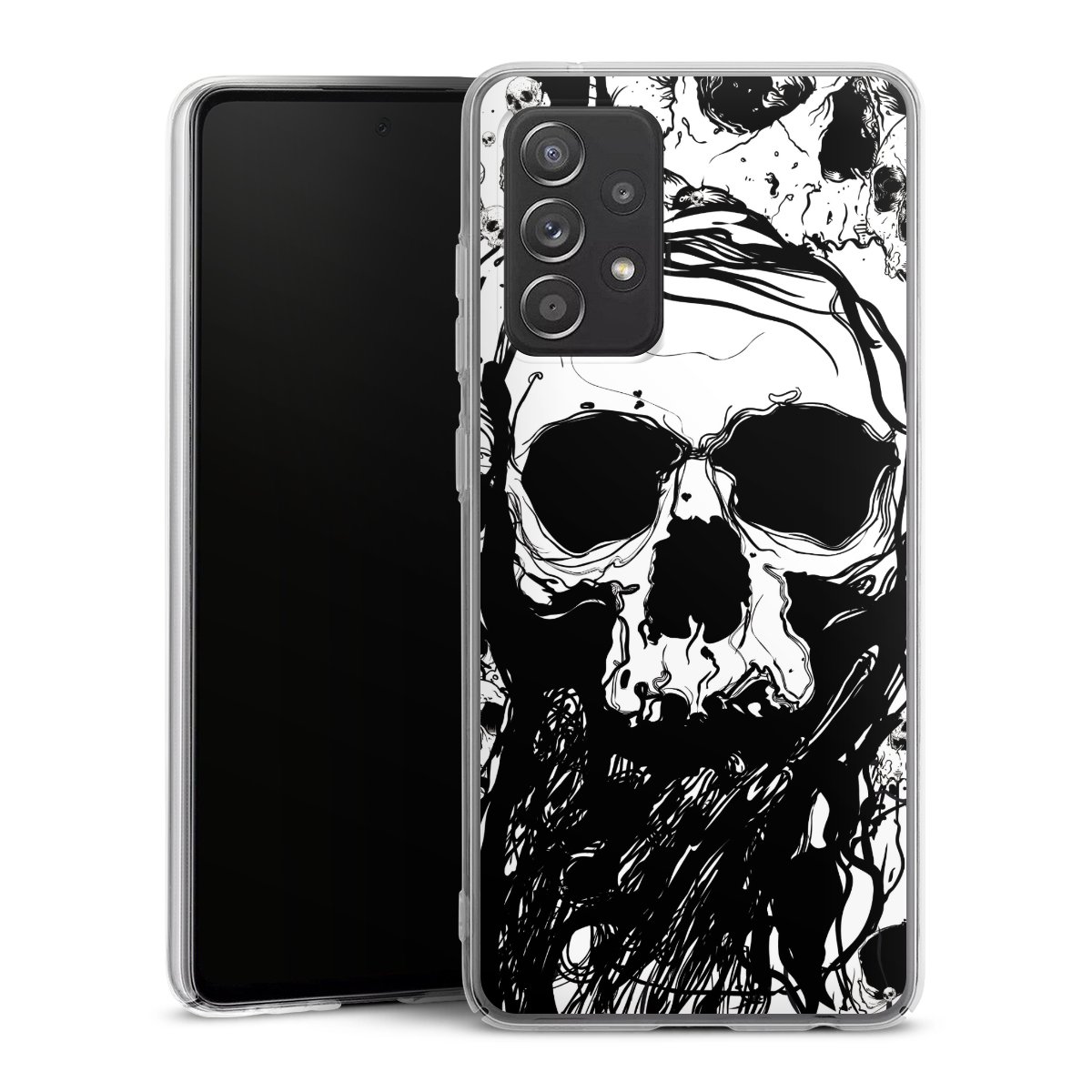 Galaxy A52s 5G Handy Hard Case Schutzhülle transparent Smartphone Handy Hülle Totenkopf Halloween Hard Case