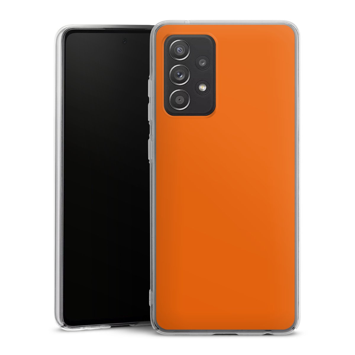 Galaxy A52s 5G Handy Hard Case Schutzhülle transparent Smartphone Handy Hülle Orange Colour Unicoloured Hard Case