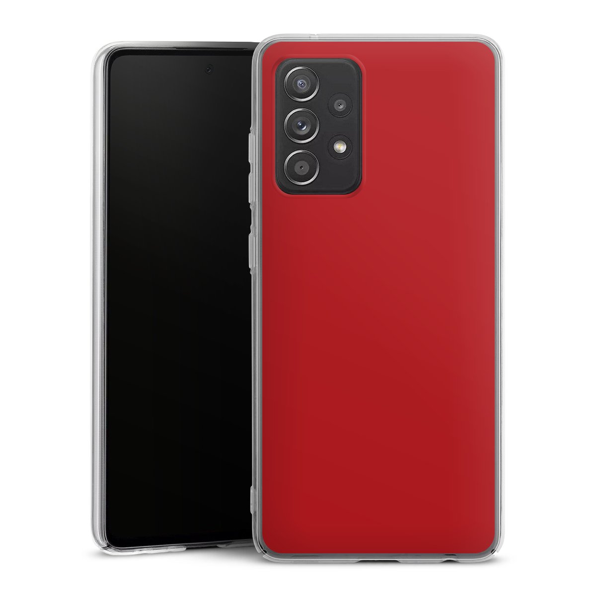 Galaxy A52s 5G Handy Hard Case Schutzhülle transparent Smartphone Handy Hülle Colour Unicoloured Red Hard Case