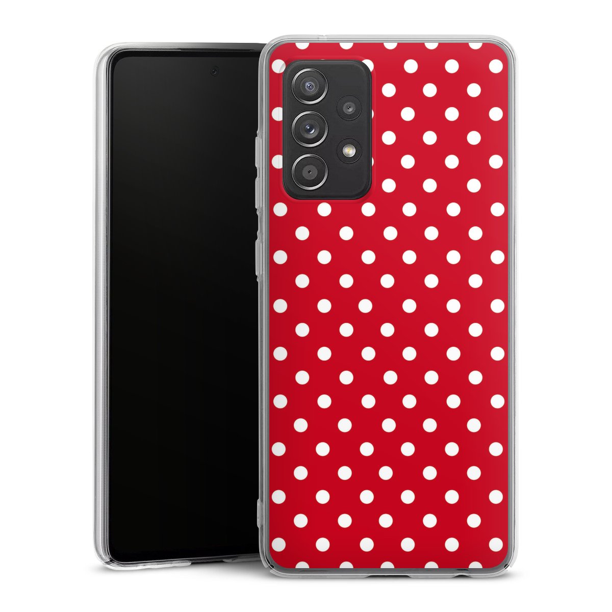 Galaxy A52s 5G Handy Hard Case Schutzhülle transparent Smartphone Handy Hülle Points Polka Dots Retro Hard Case