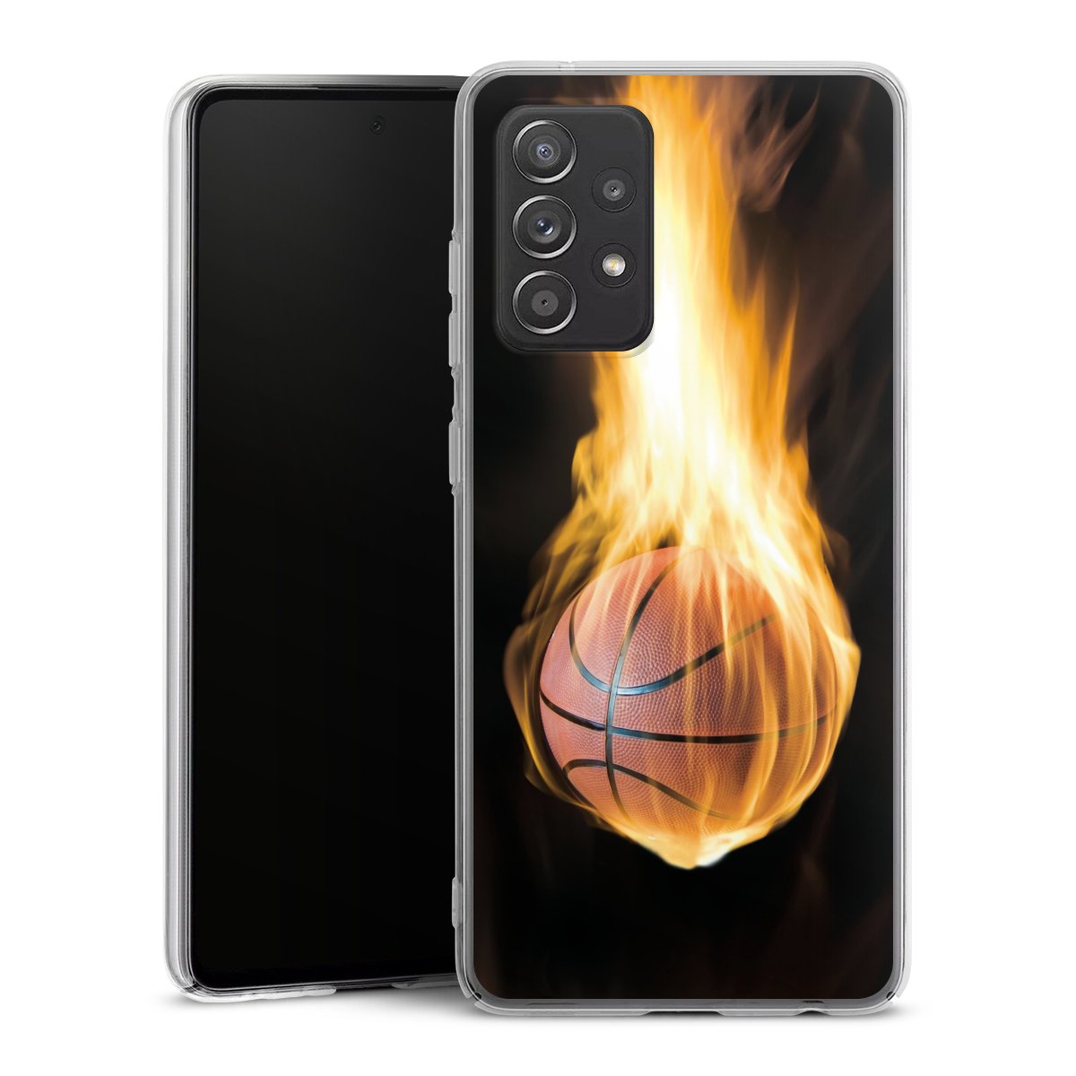 Galaxy A52s 5G Handy Hard Case Schutzhülle transparent Smartphone Handy Hülle Basketball Sports Fire Hard Case