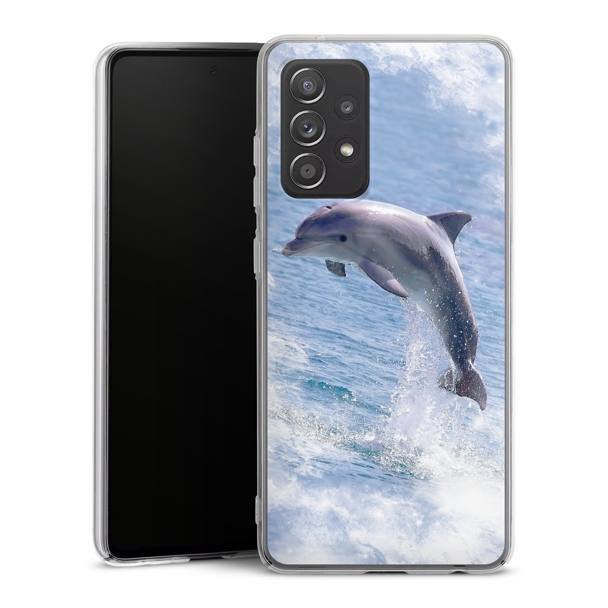 Galaxy A52s 5G Handy Hard Case Schutzhülle transparent Smartphone Handy Hülle Dolphin Ocean Wale Hard Case